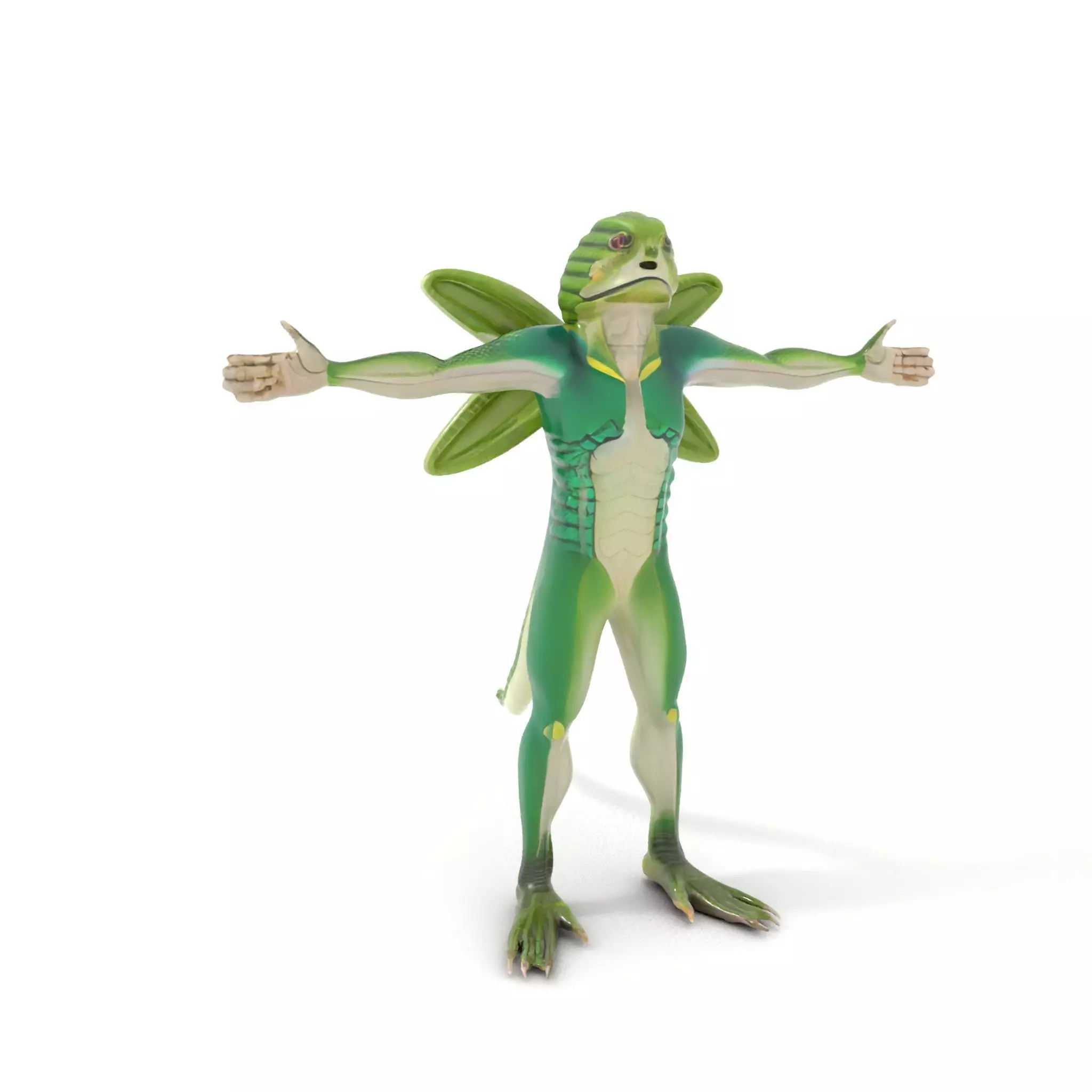 Reptilian Creature Model Pack with Green Scales and Wings Low-poly 3D model_0