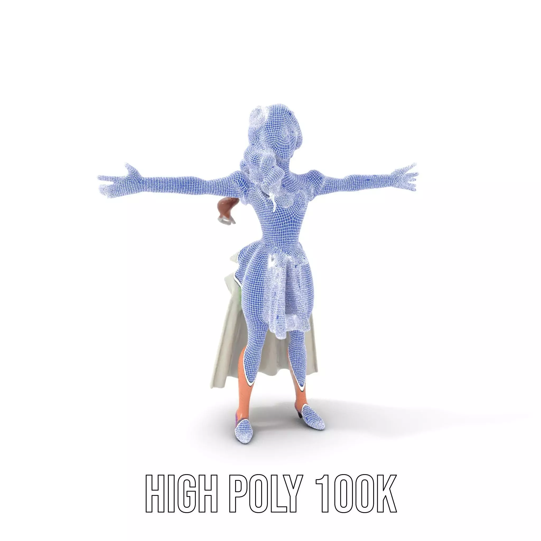 Fairy Princess Character Model Pack with Green Dress Low-poly 3D model_4