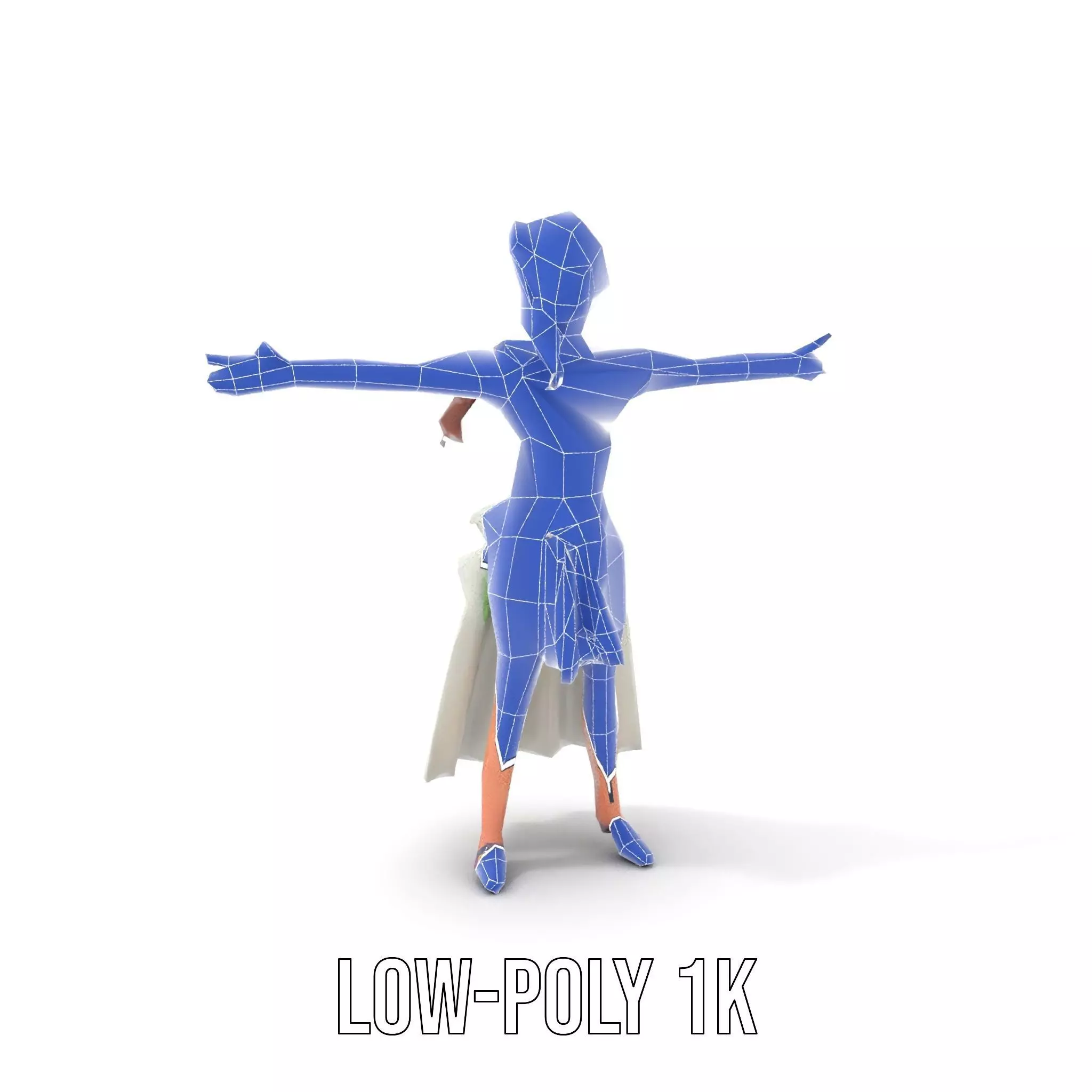 Fairy Princess Character Model Pack with Green Dress Low-poly 3D model_25