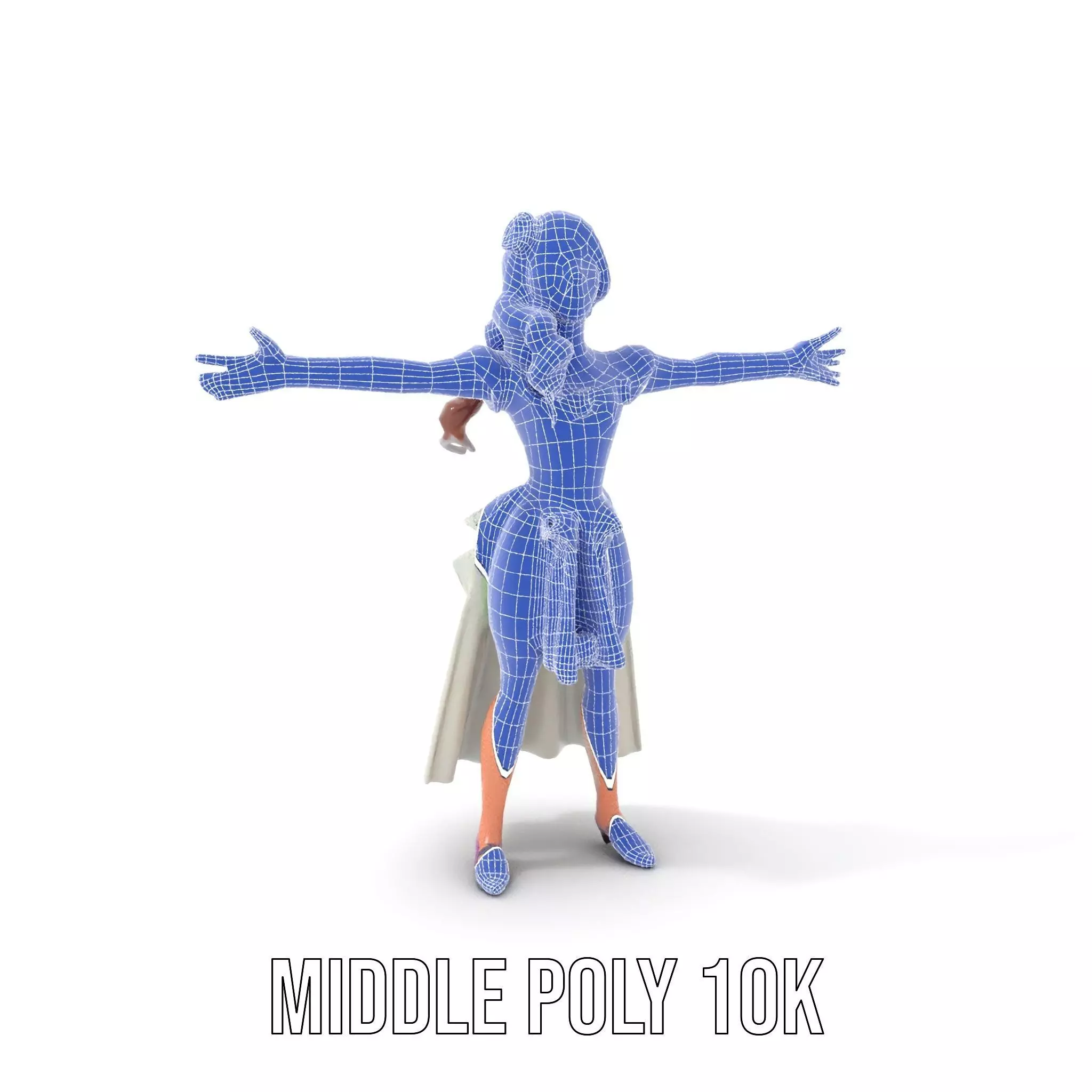 Fairy Princess Character Model Pack with Green Dress Low-poly 3D model_16