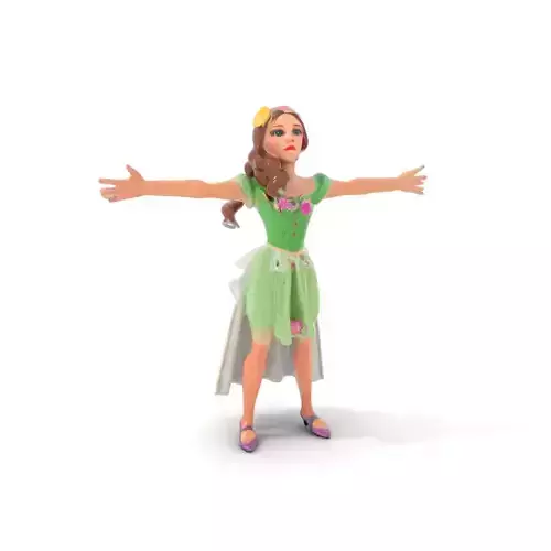 Fairy Princess Character Model Pack with Green Dress Low-poly 3D model