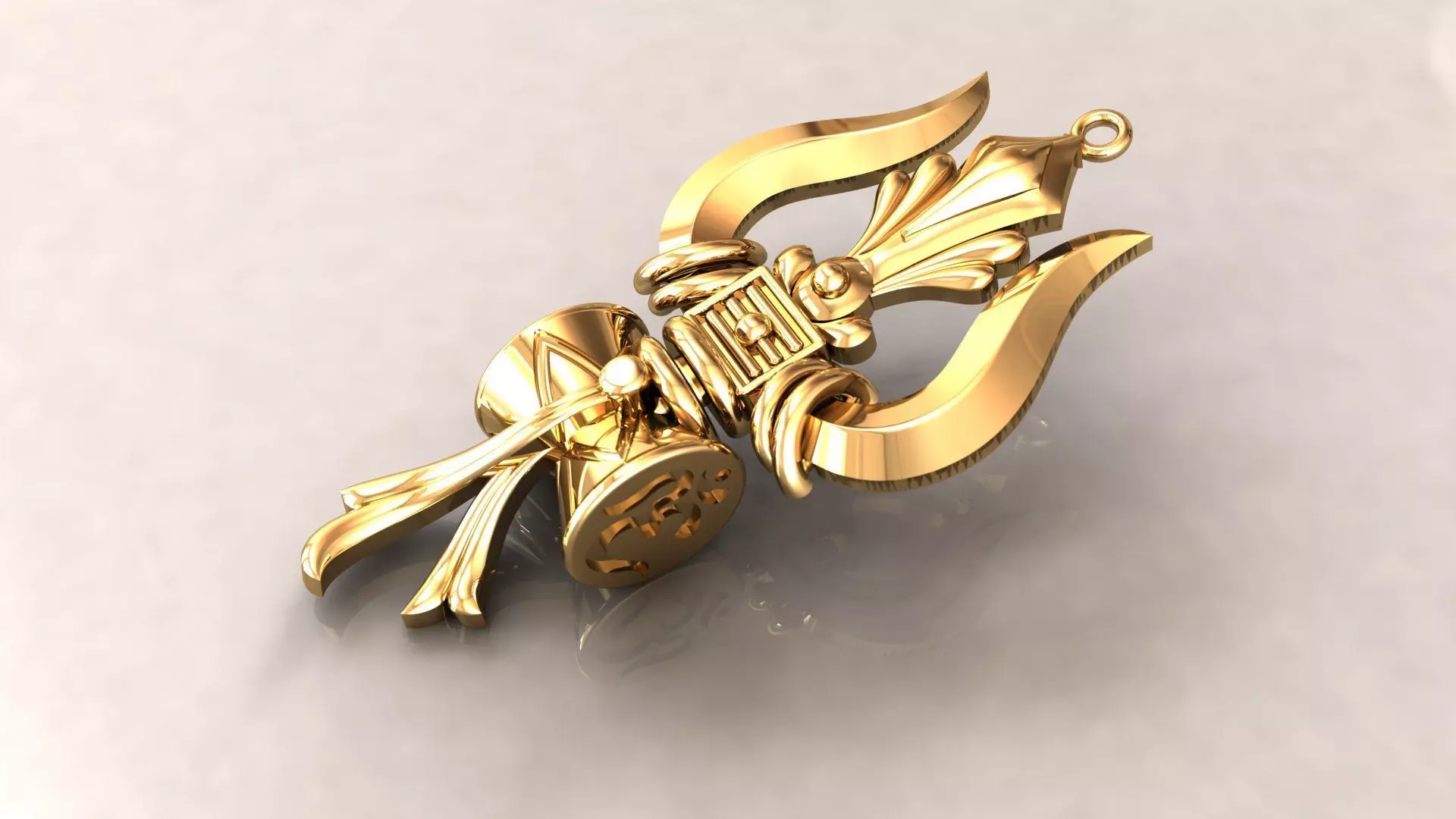 TRISHUL PENDENT  3D print model_1
