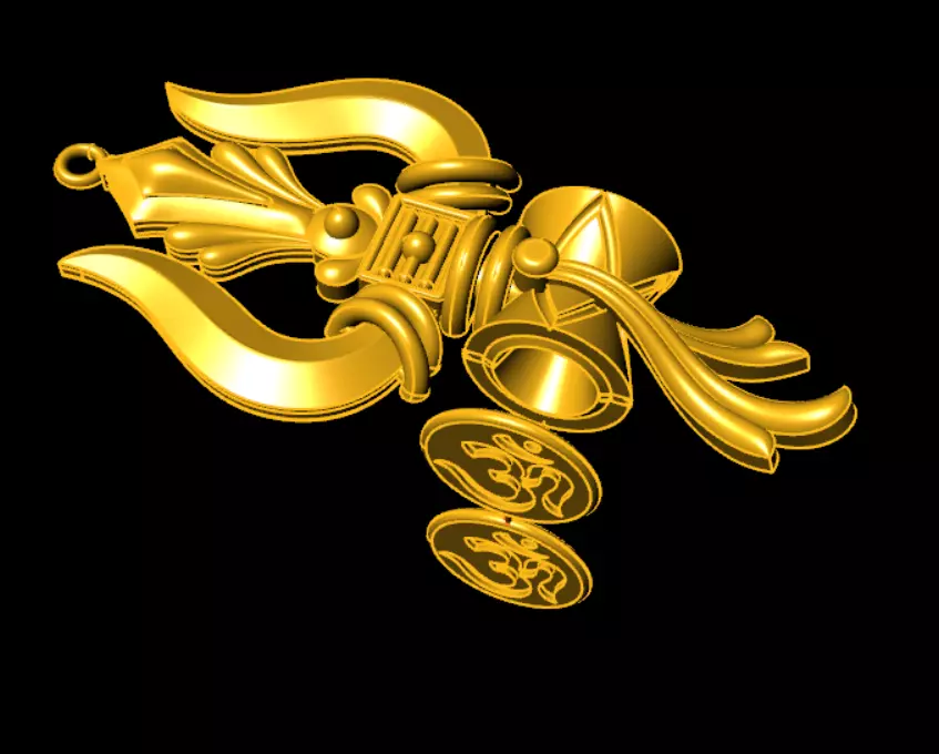 TRISHUL PENDENT  3D print model_7