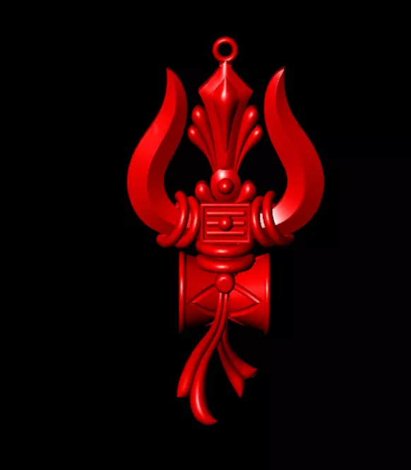 TRISHUL PENDENT  3D print model_6