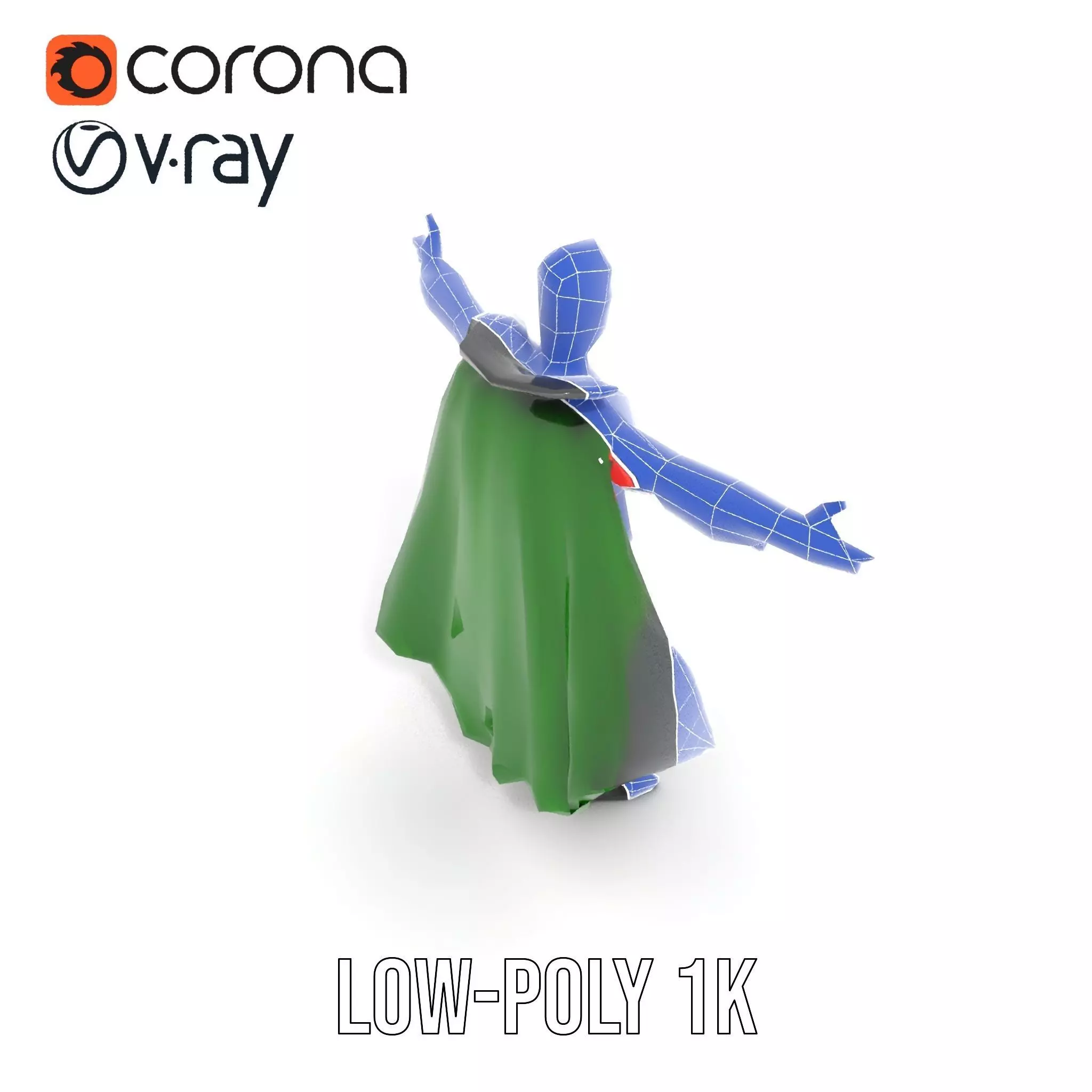 Vampire Character in Red Suit Model Pack Low-poly 3D model_19