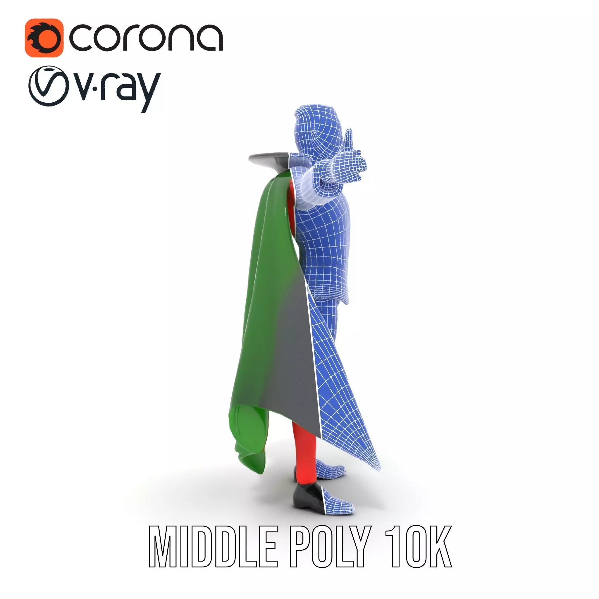 Vampire Character in Red Suit Model Pack Low-poly 3D model_30