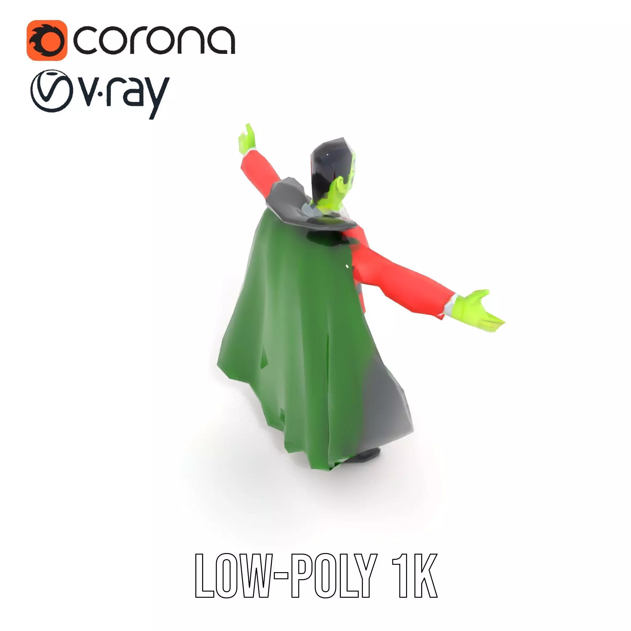 Vampire Character in Red Suit Model Pack Low-poly 3D model_25