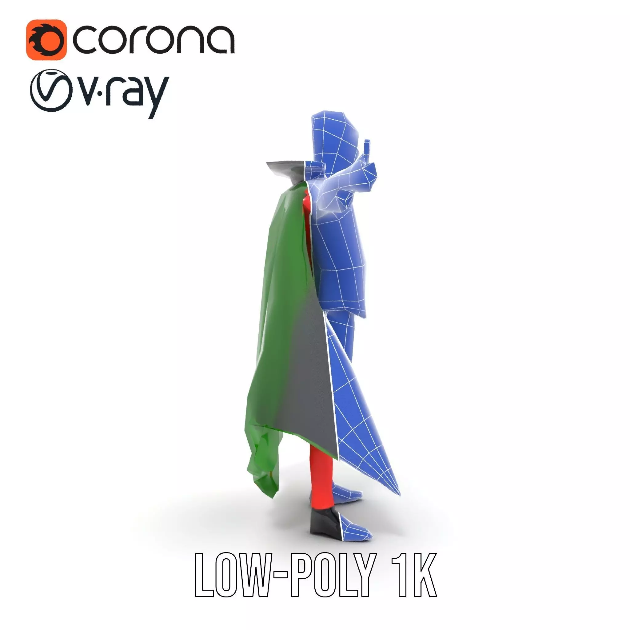 Vampire Character in Red Suit Model Pack Low-poly 3D model_17