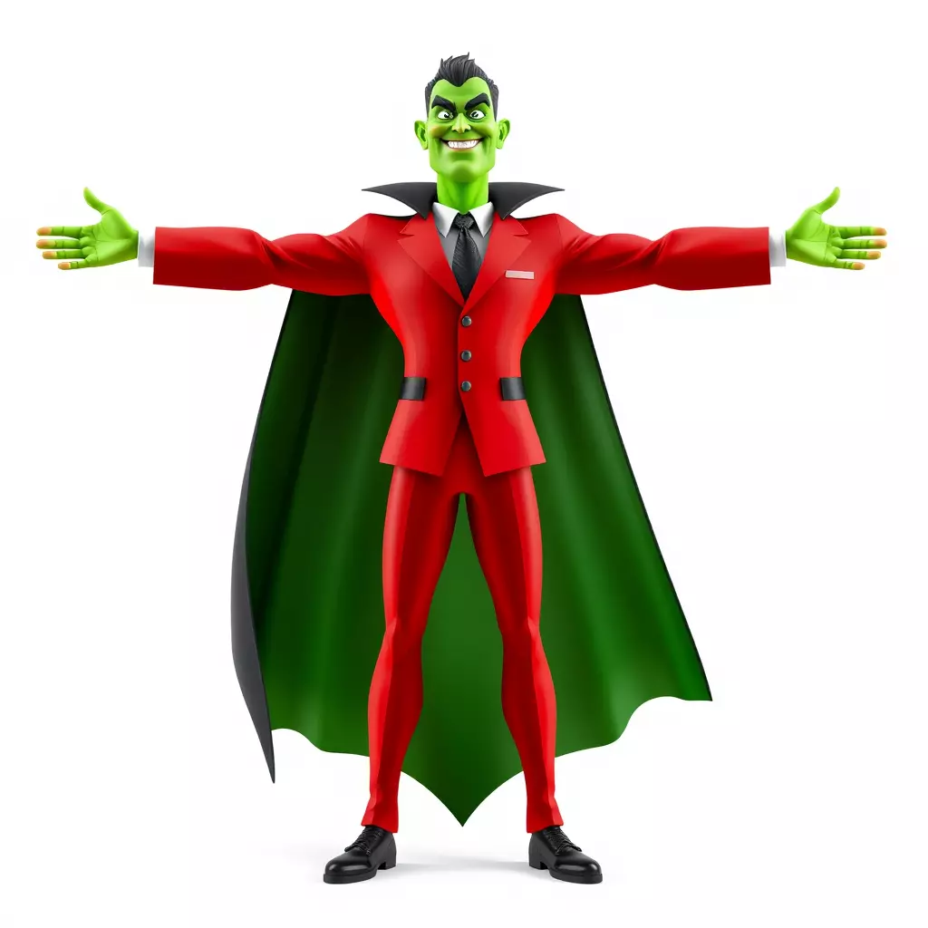 Vampire Character in Red Suit Model Pack Low-poly 3D model_2