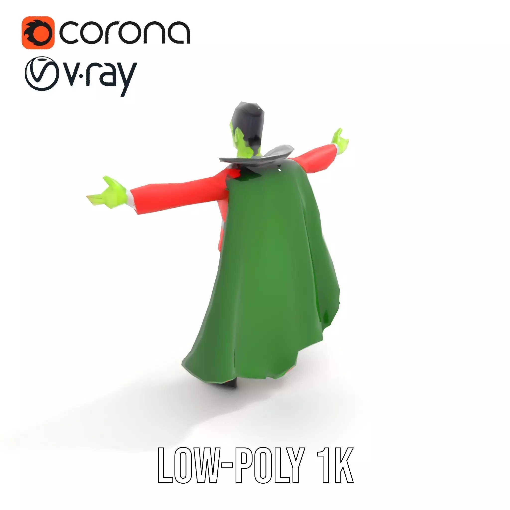 Vampire Character in Red Suit Model Pack Low-poly 3D model_22