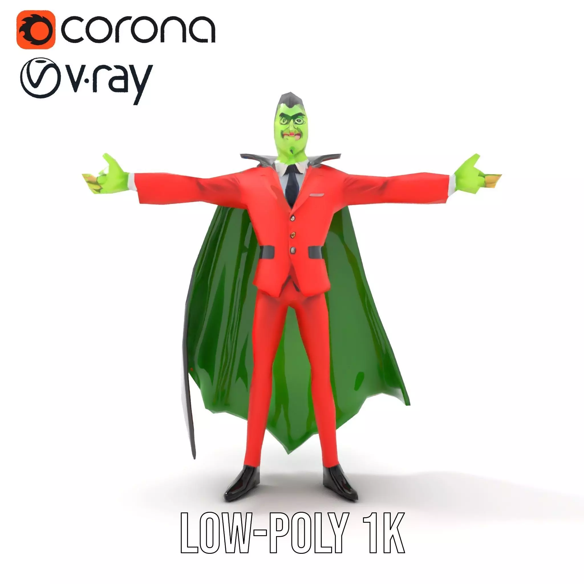 Vampire Character in Red Suit Model Pack Low-poly 3D model_31