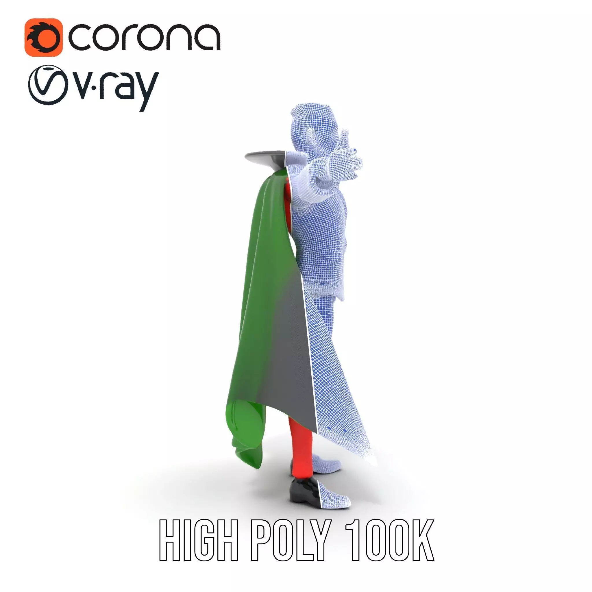 Vampire Character in Red Suit Model Pack Low-poly 3D model_34