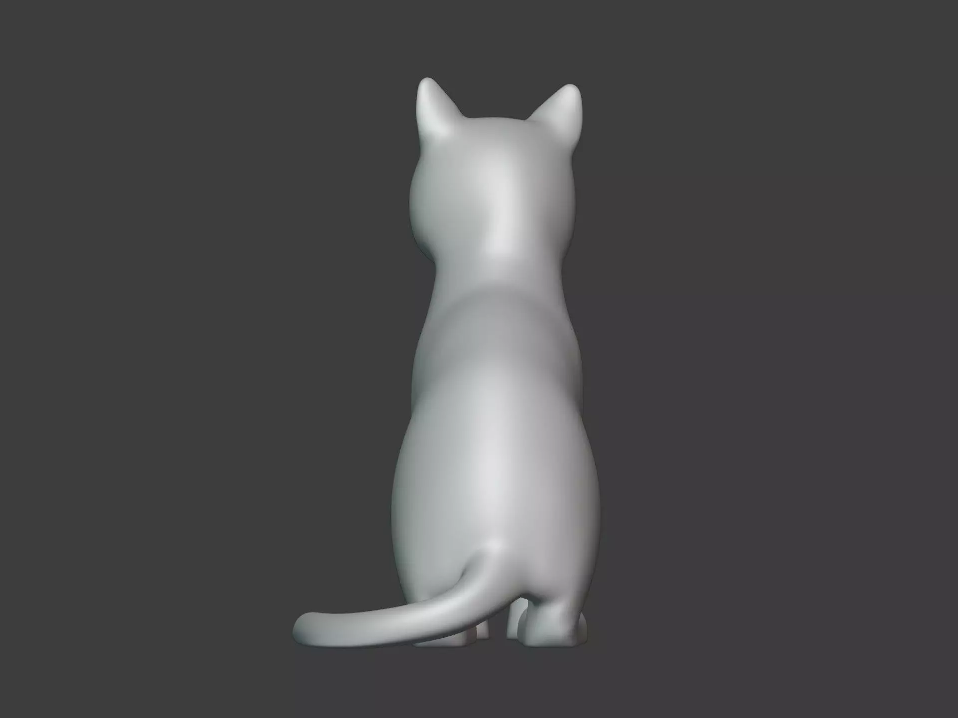 Sitting Cat Figurine - Statue Low-poly 3D model_11