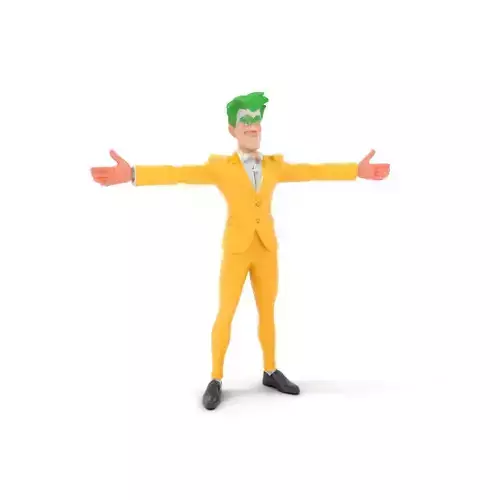 Cartoon Character Model Pack with Yellow Suit and Green Hair Low-poly 3D model