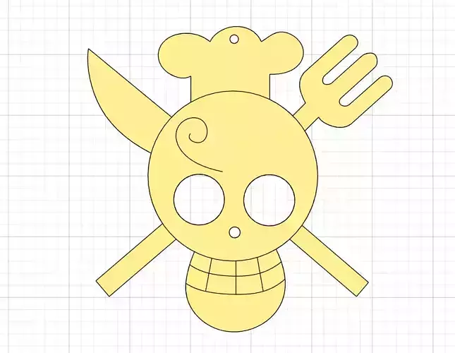 Sanji Jolly Roger Keychain 3D print model