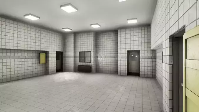 Facility interior modular UE4 Low-poly 3D model