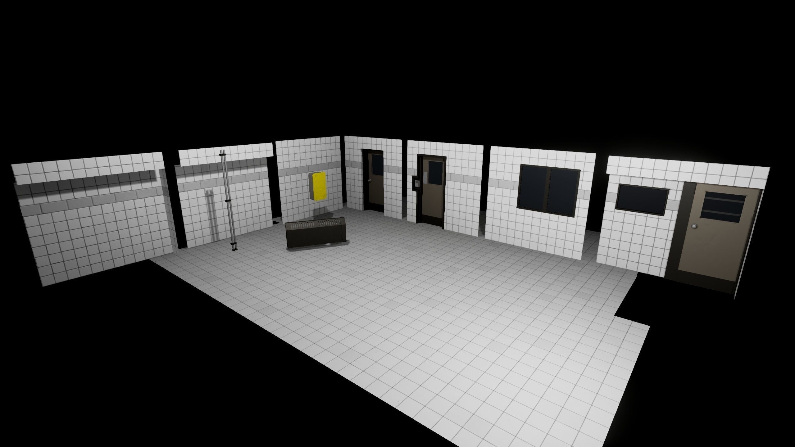 Facility interior modular UE4 Low-poly 3D model_6
