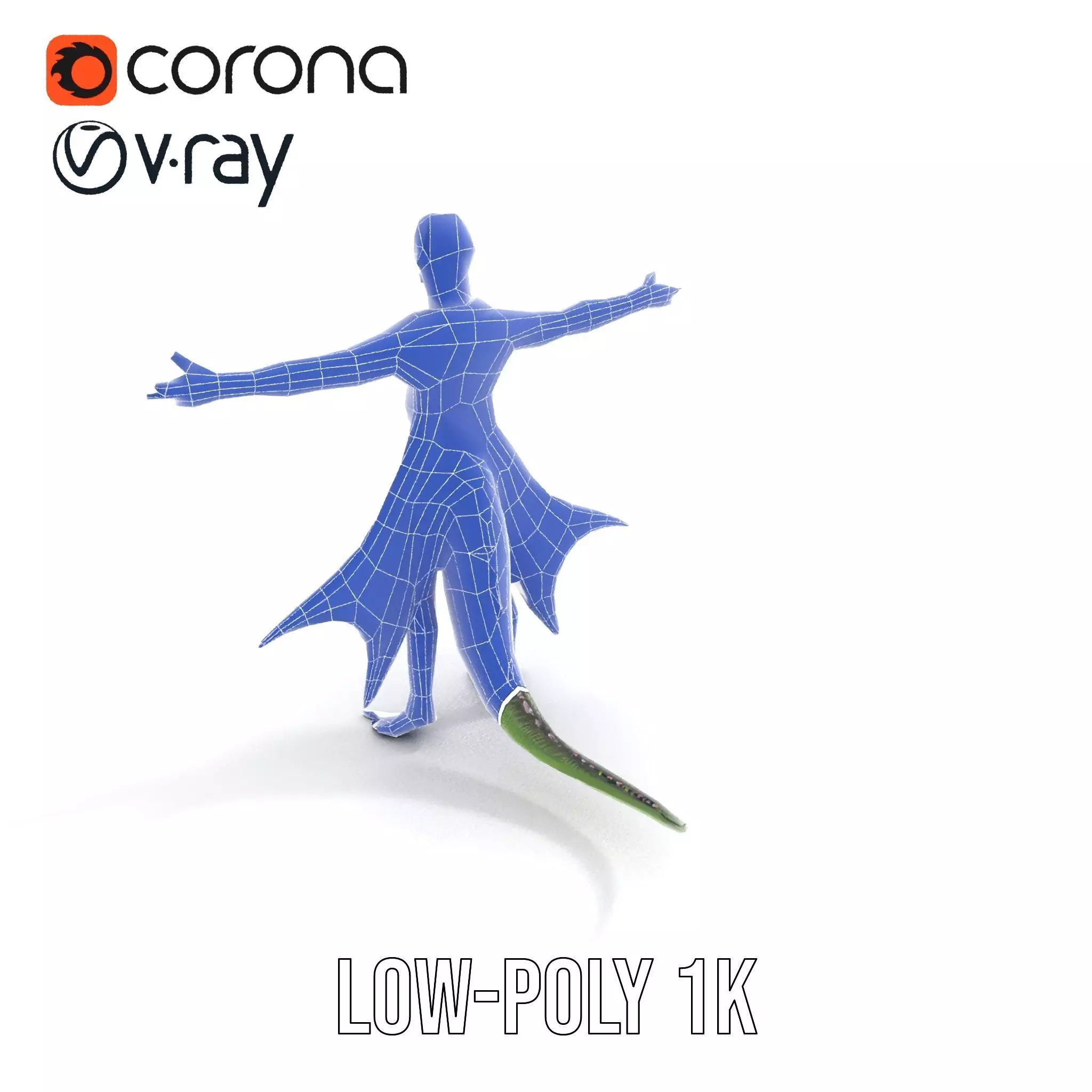 Alien Reptile Creature with Cape Model Pack Low-poly 3D model_13