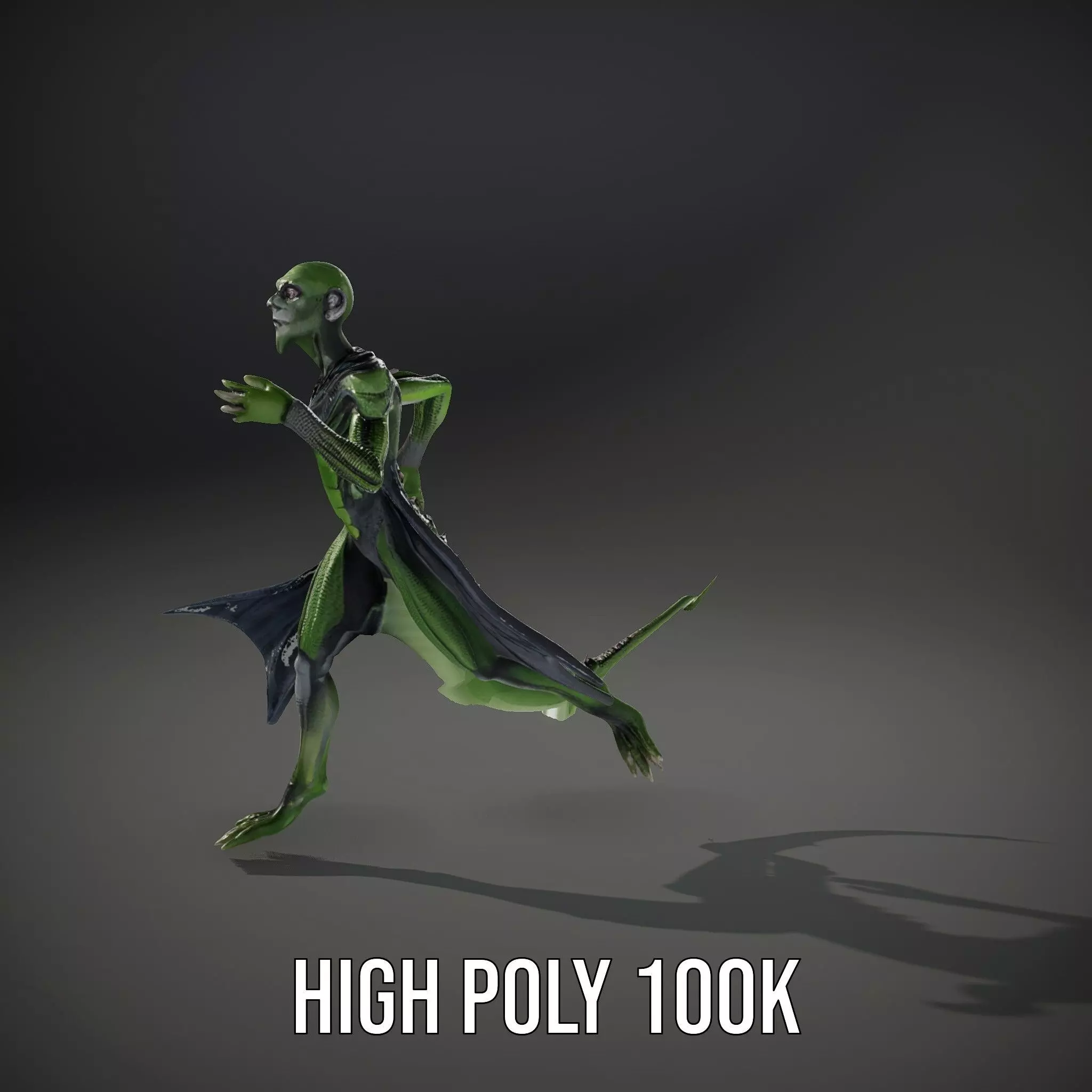 Alien Reptile Creature with Cape Model Pack Low-poly 3D model_33