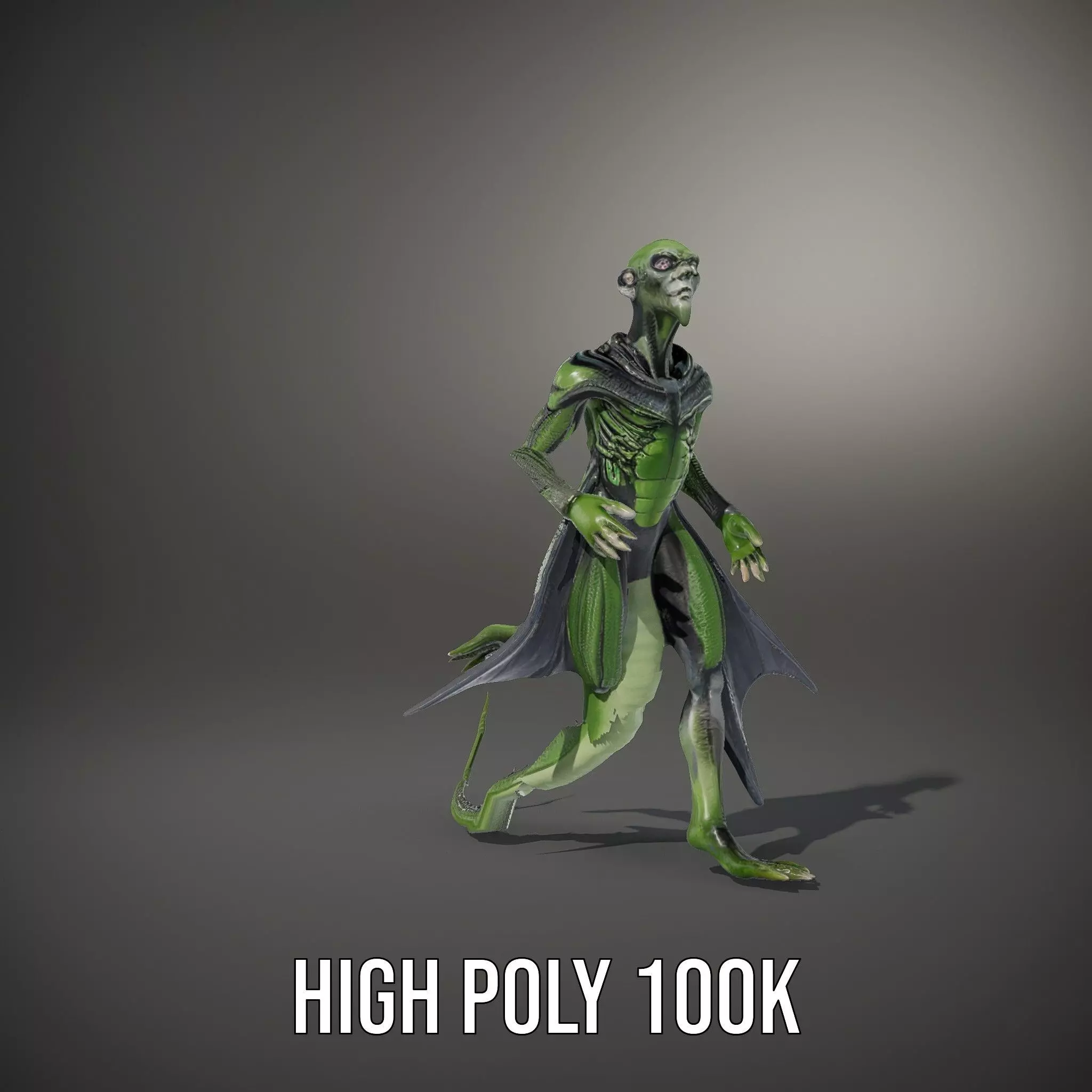 Alien Reptile Creature with Cape Model Pack Low-poly 3D model_32