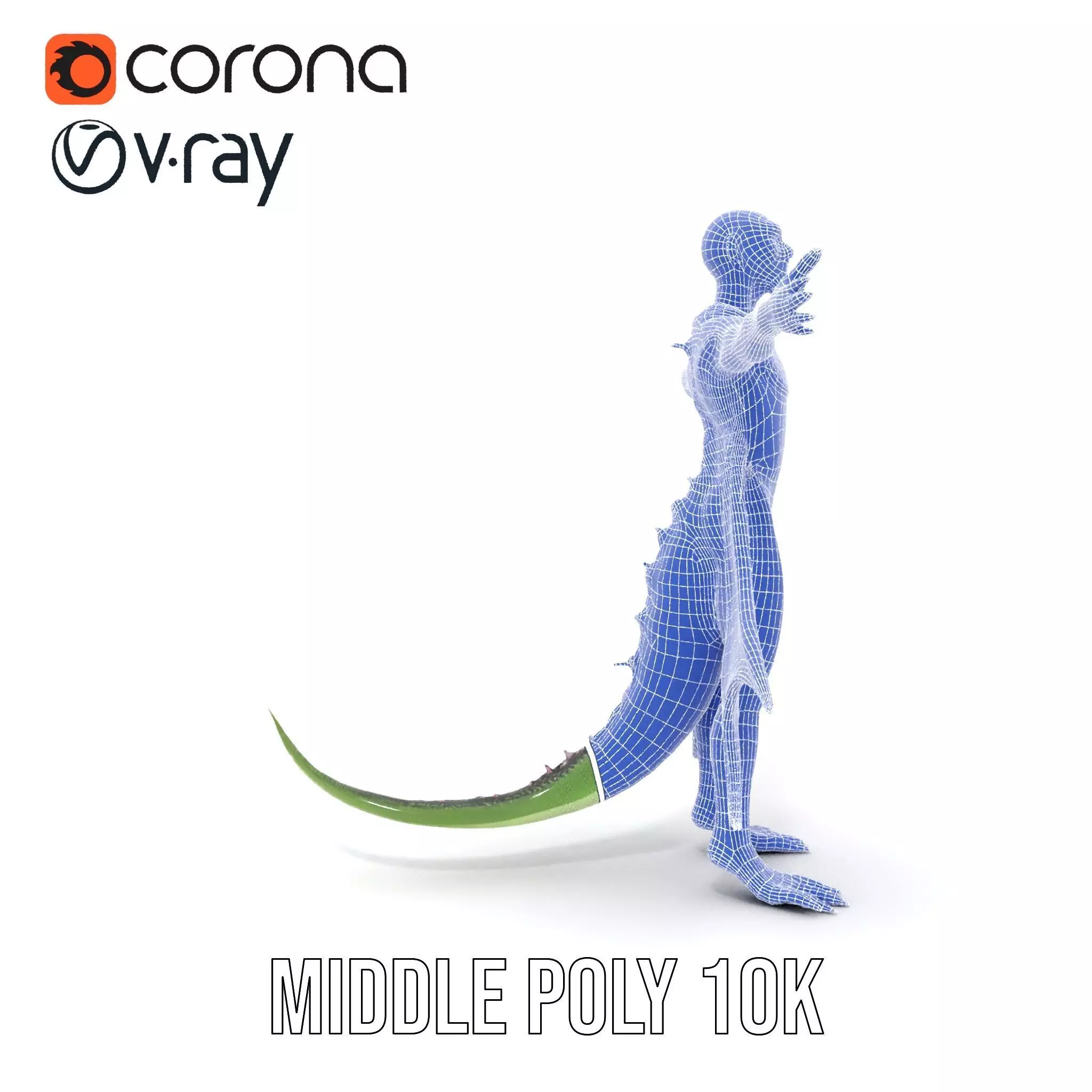 Alien Reptile Creature with Cape Model Pack Low-poly 3D model_29