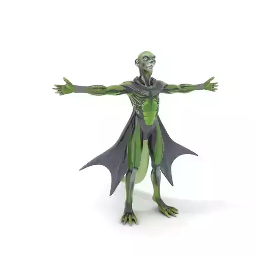Alien Reptile Creature with Cape Model Pack Low-poly 3D model