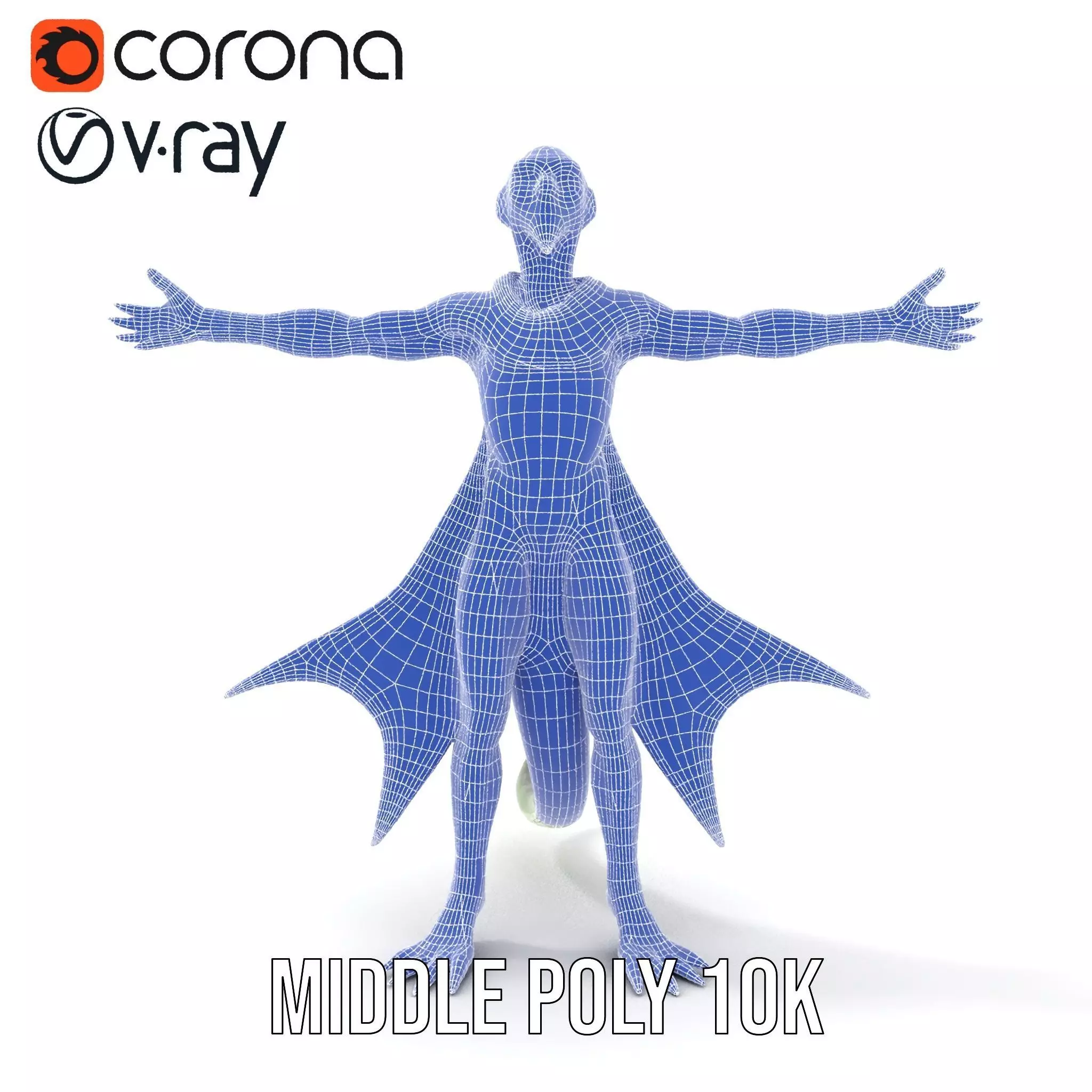 Alien Reptile Creature with Cape Model Pack Low-poly 3D model_26