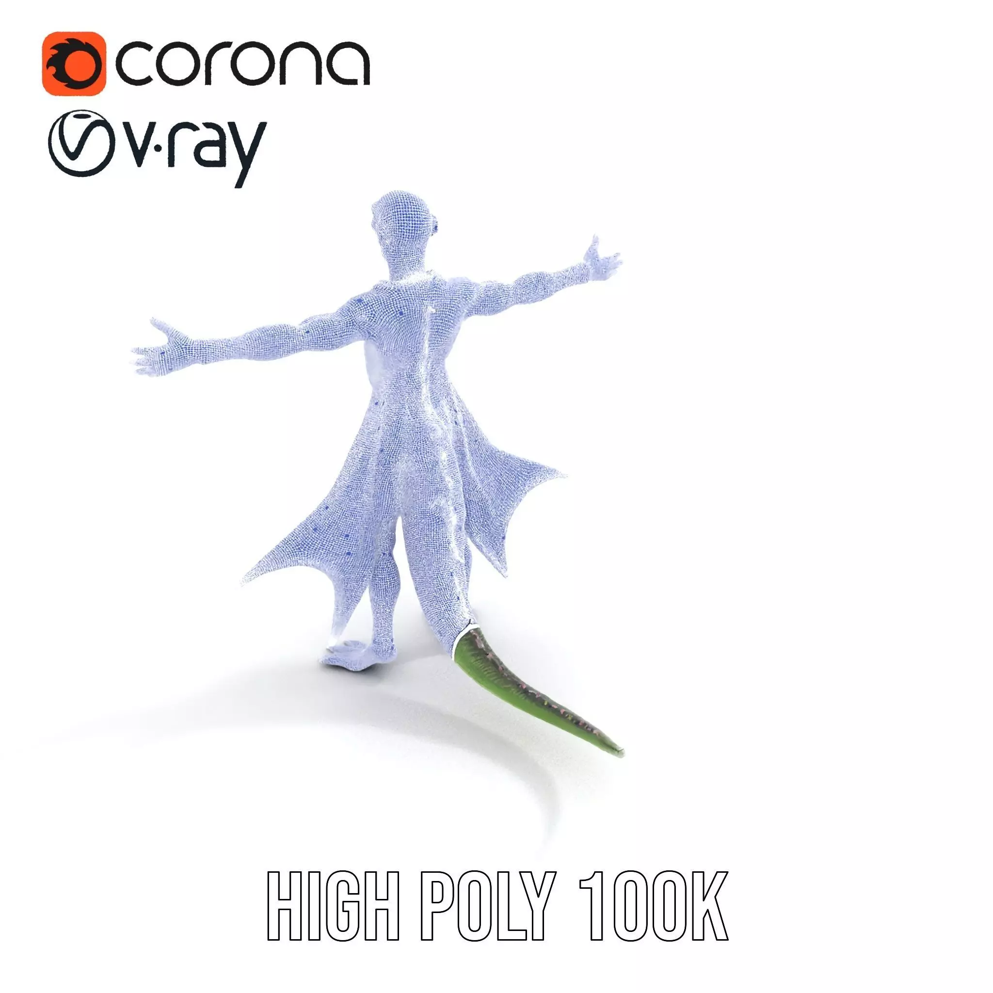 Alien Reptile Creature with Cape Model Pack Low-poly 3D model_28