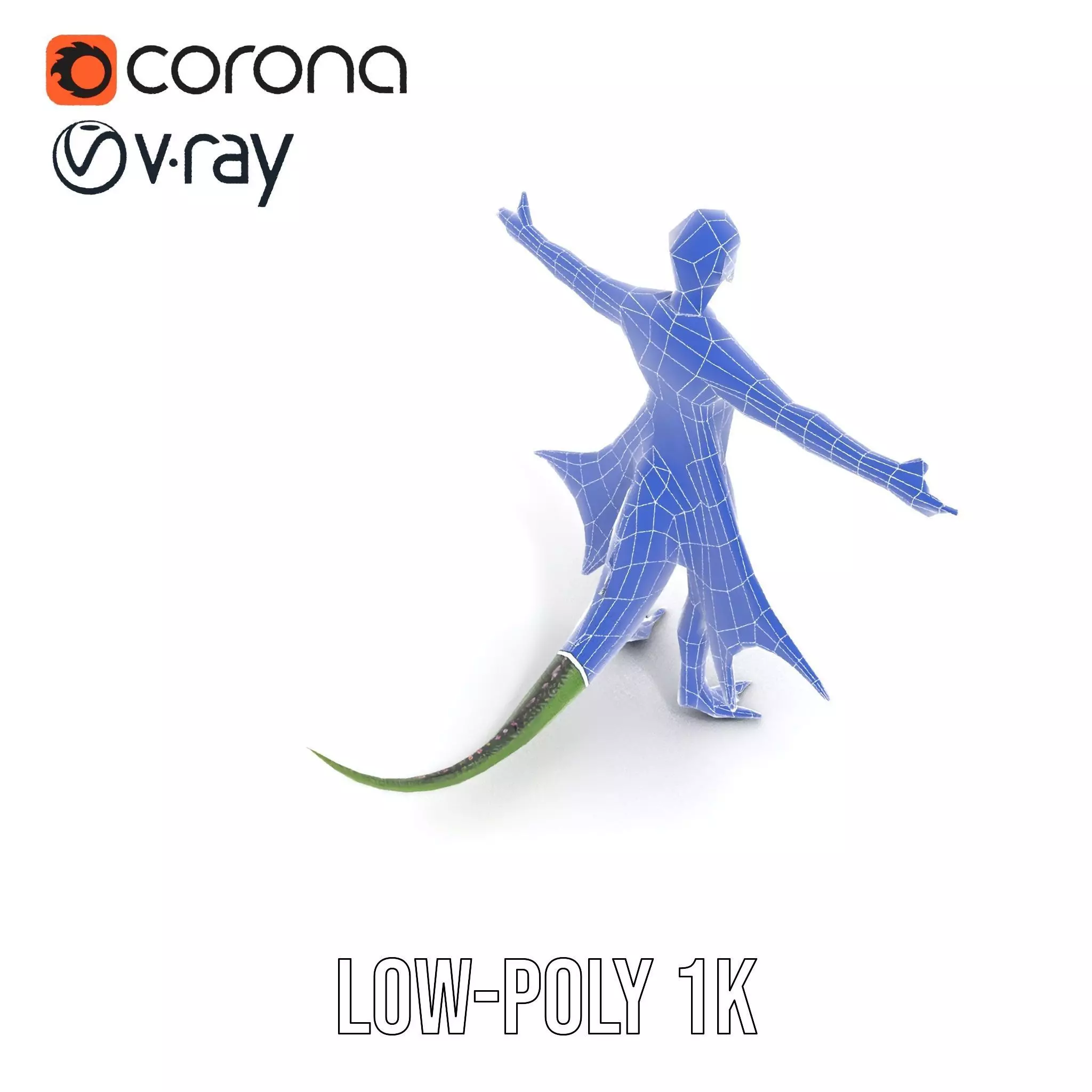 Alien Reptile Creature with Cape Model Pack Low-poly 3D model_30