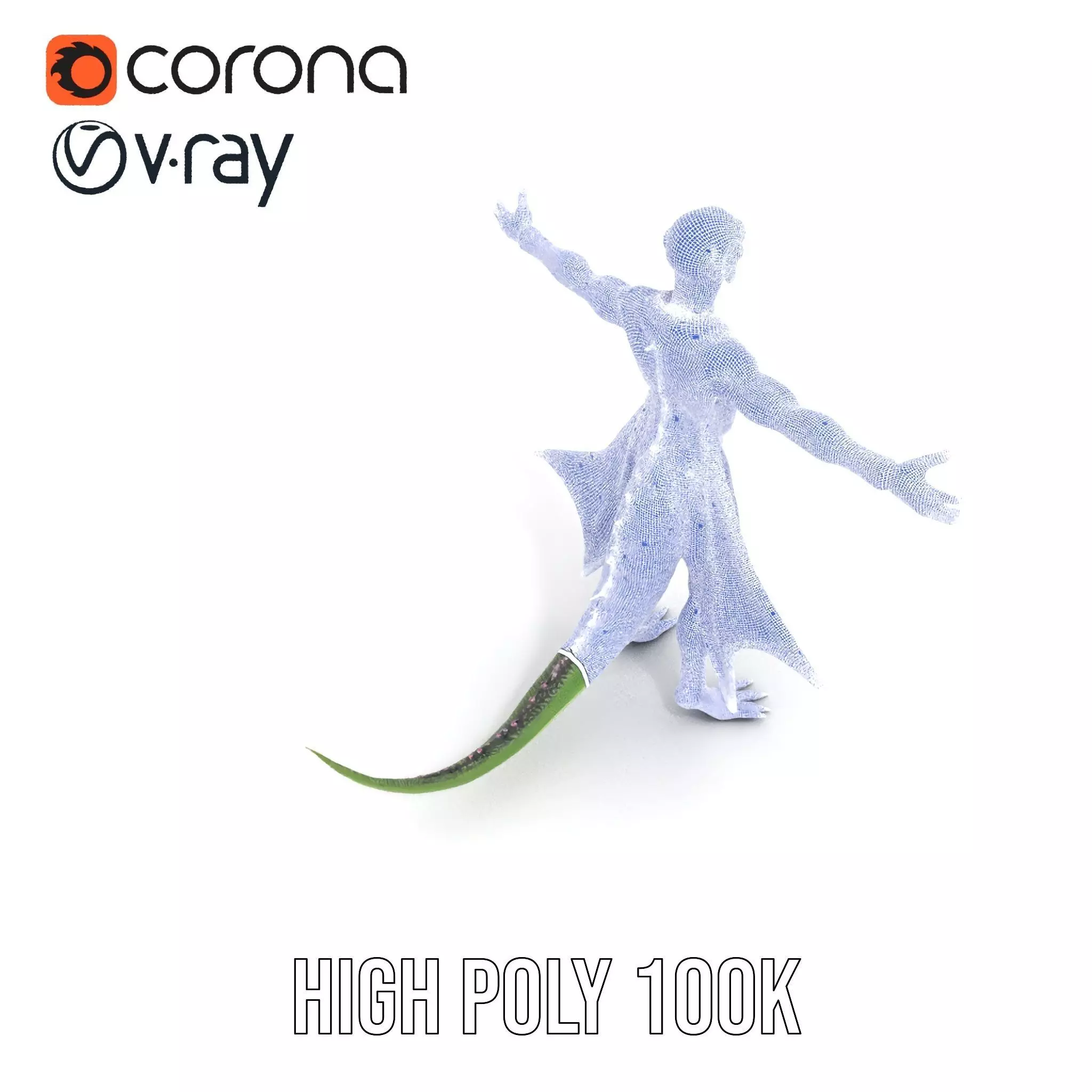 Alien Reptile Creature with Cape Model Pack Low-poly 3D model_34