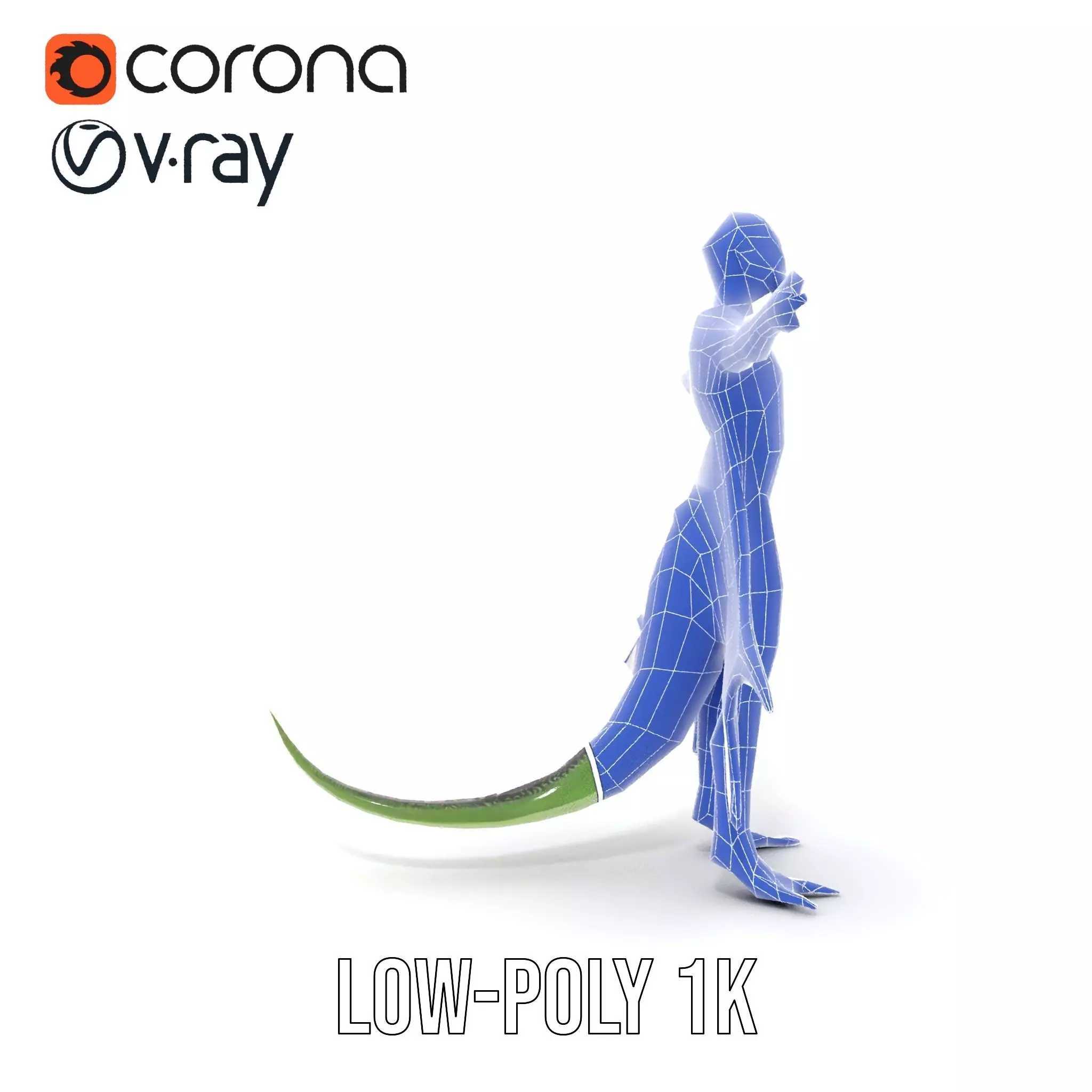 Alien Reptile Creature with Cape Model Pack Low-poly 3D model_27