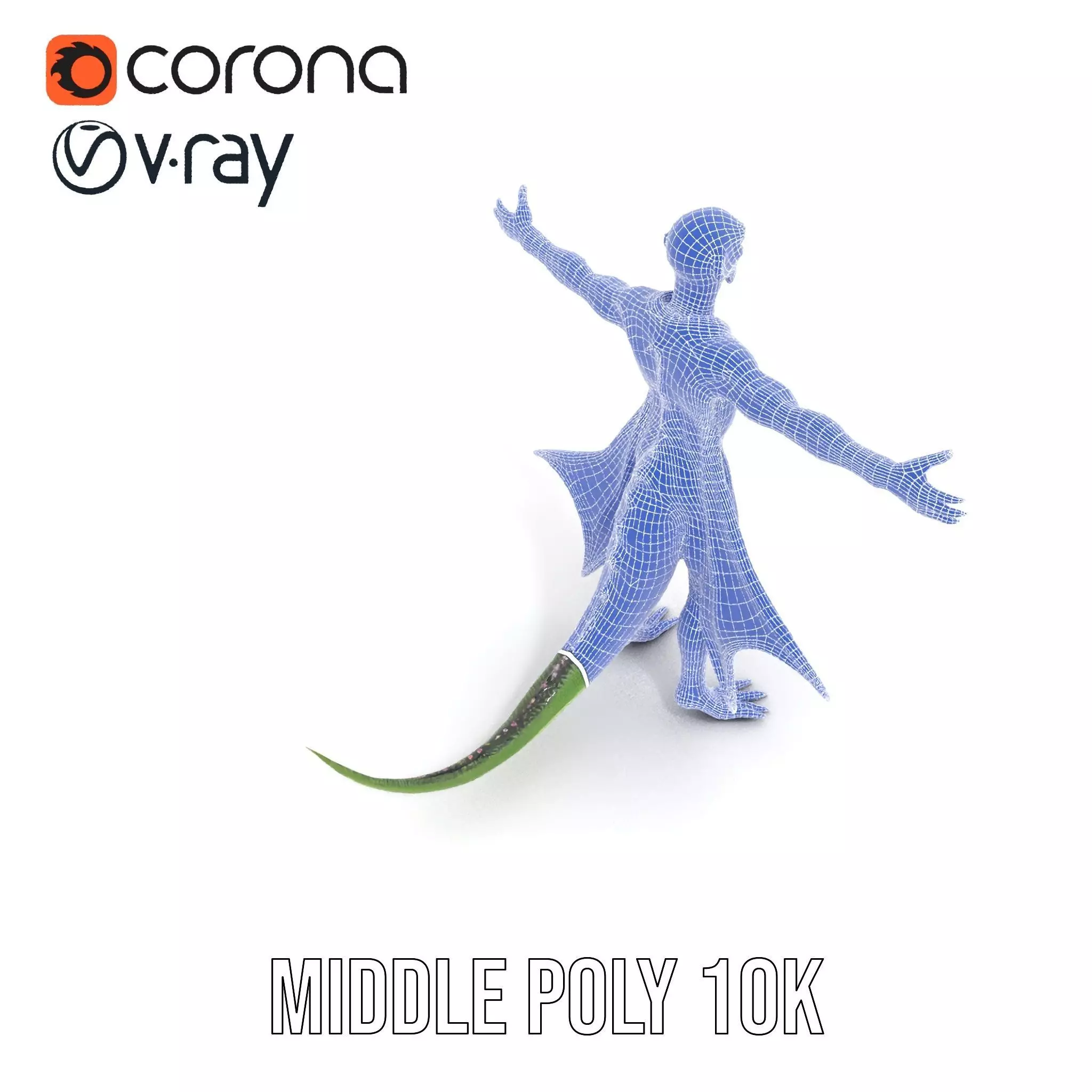 Alien Reptile Creature with Cape Model Pack Low-poly 3D model_23