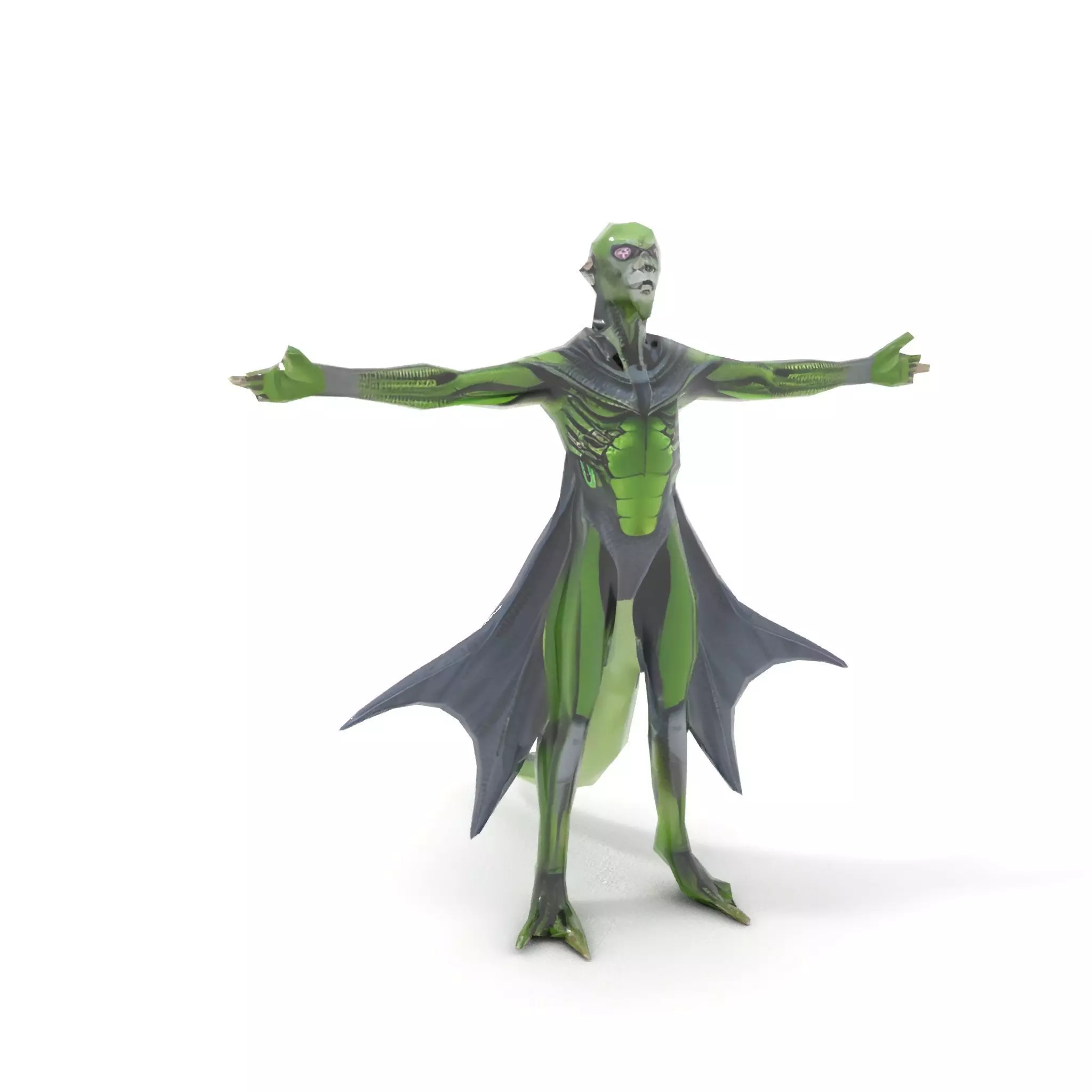 Alien Reptile Creature with Cape Model Pack Low-poly 3D model_11