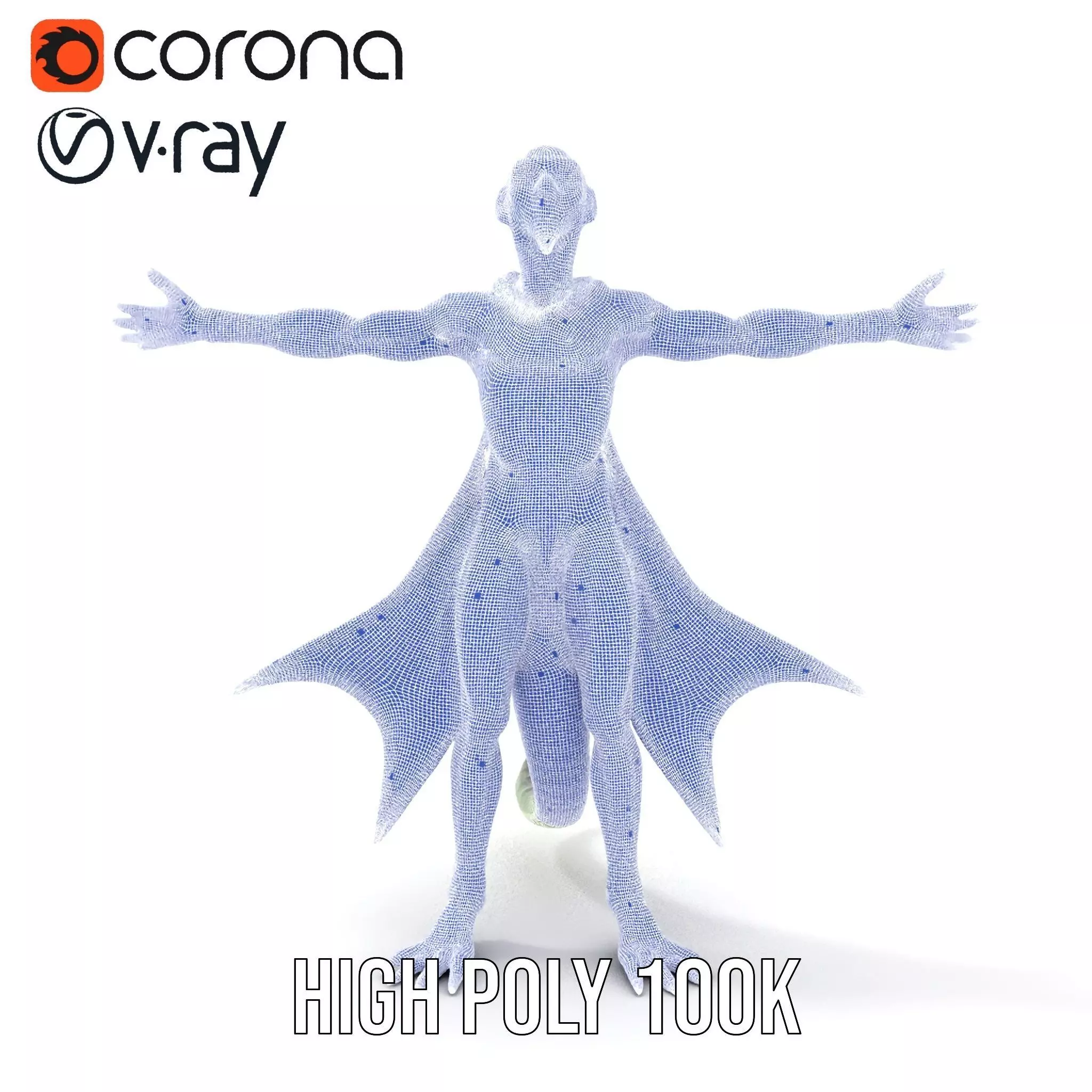 Alien Reptile Creature with Cape Model Pack Low-poly 3D model_31