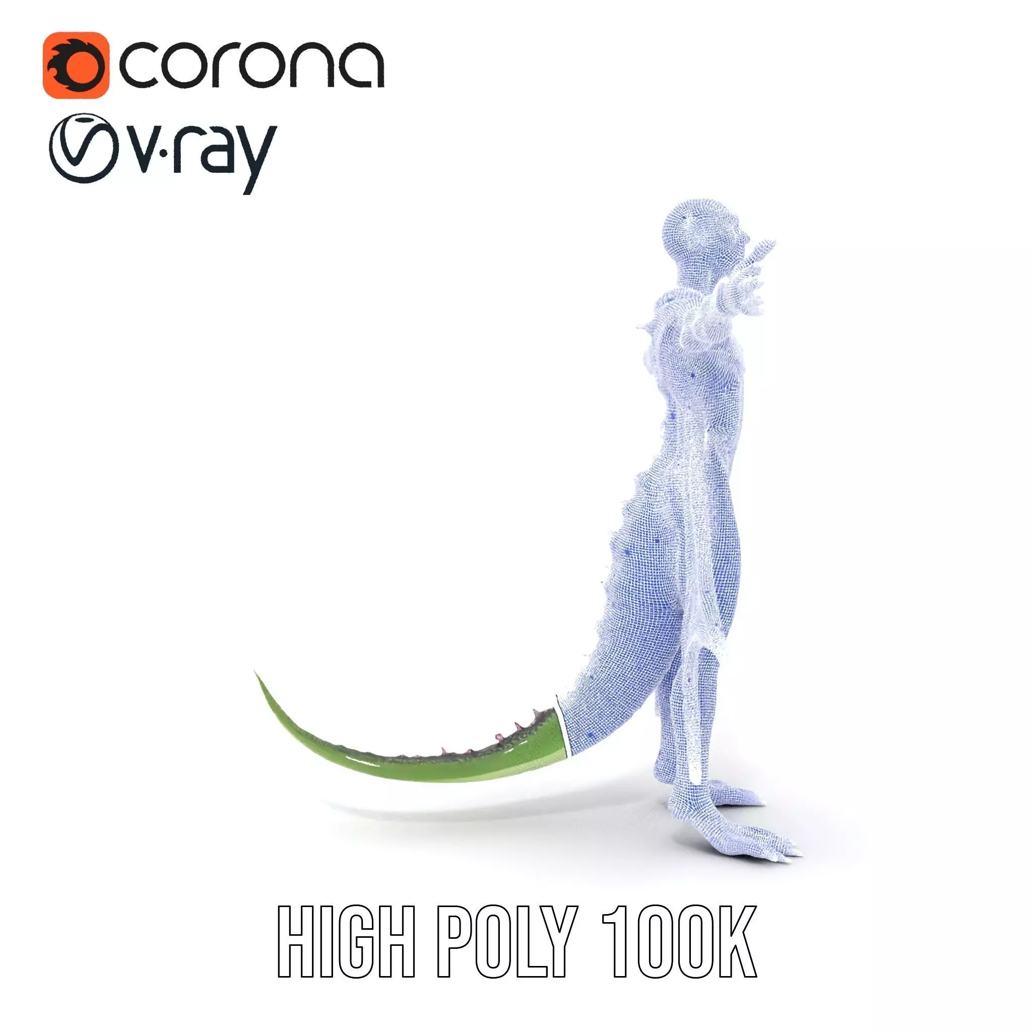 Alien Reptile Creature with Cape Model Pack Low-poly 3D model_25