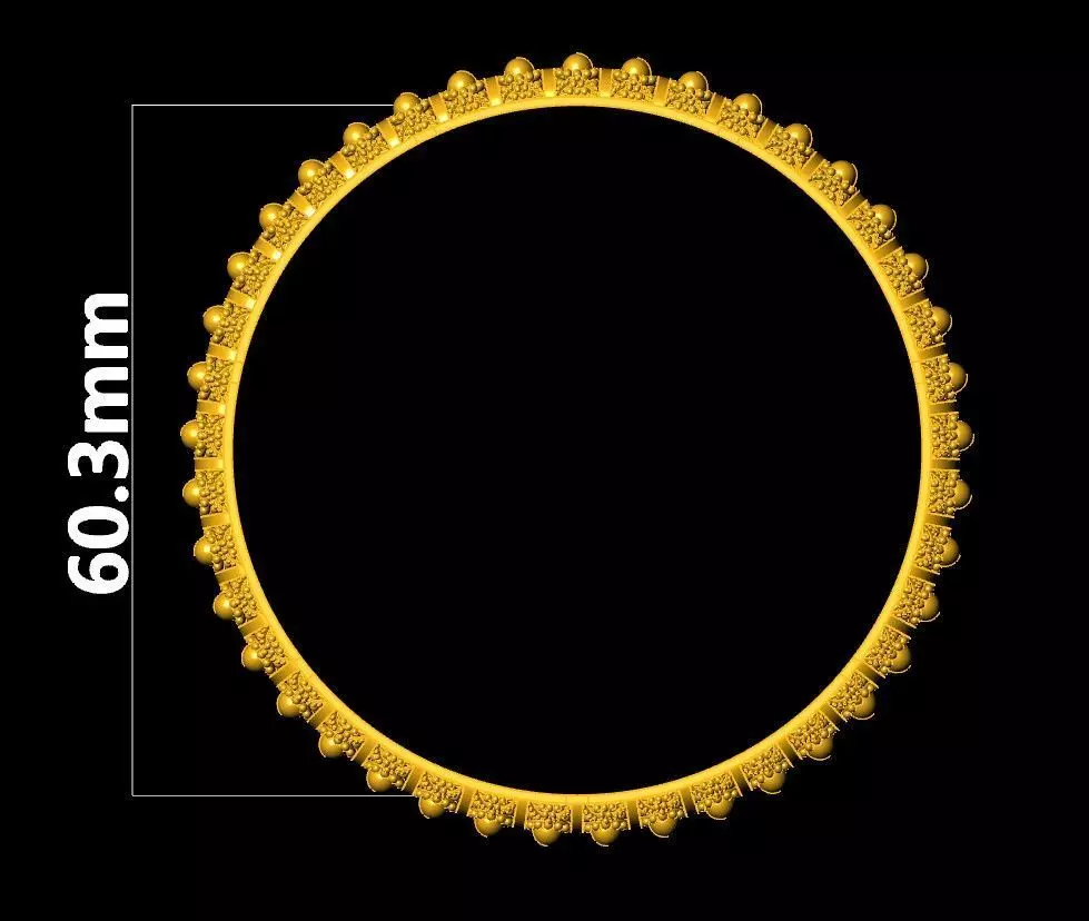 Traditional indian Bangle for Women 3D print model_5