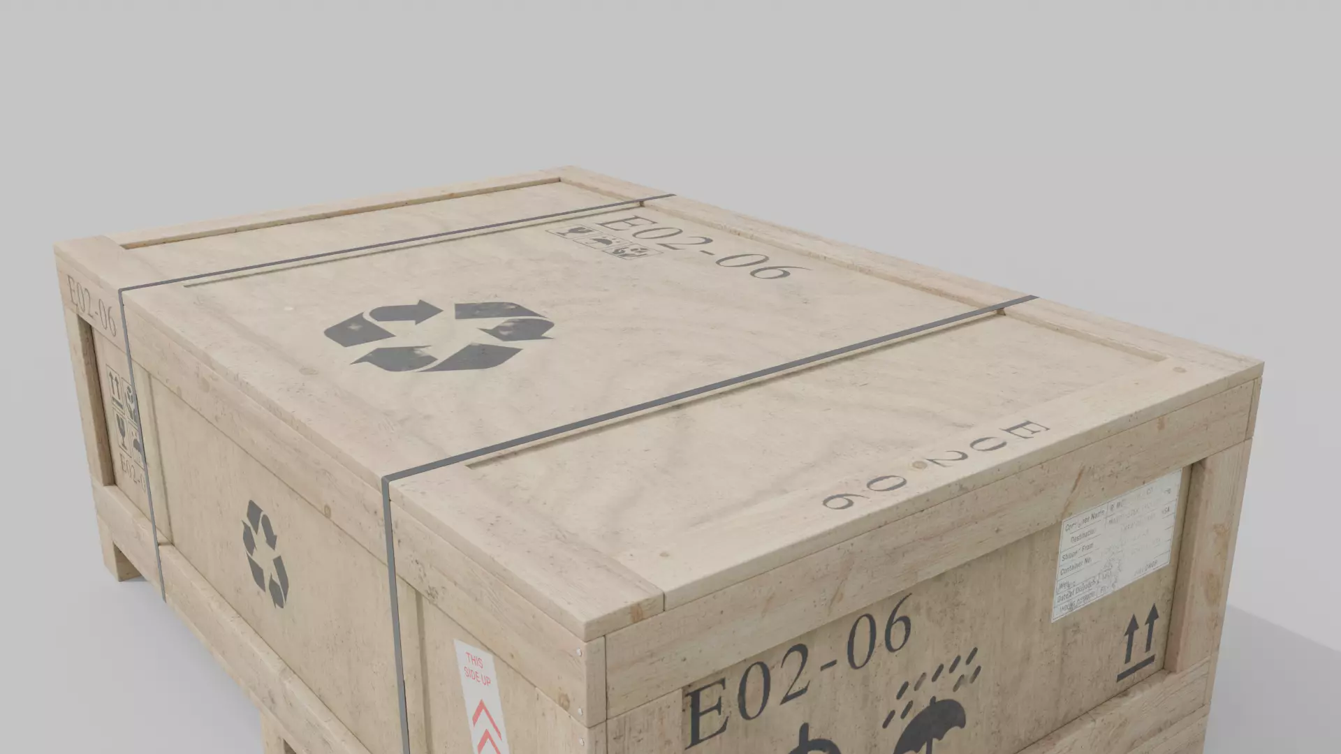 Customizable Wooden Crate Duo - Flat and Narrow 3D Model Collection_8