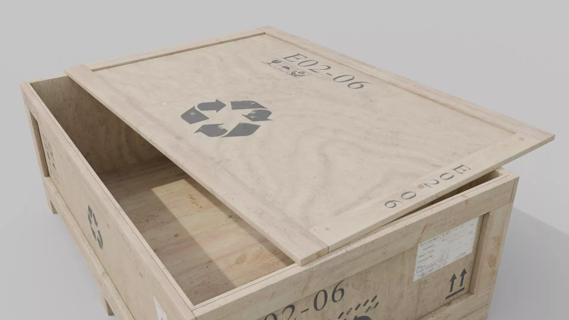 Customizable Wooden Crate Duo - Flat and Narrow 3D Model Collection_10