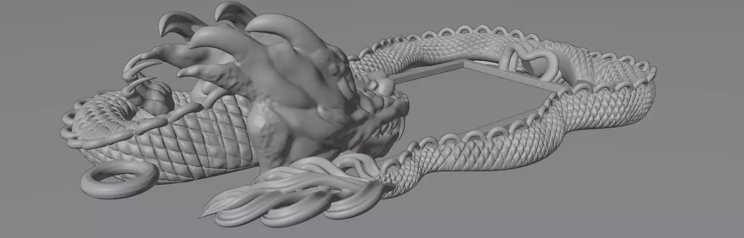 Dragon Pendant 3D Model 3D print model_25