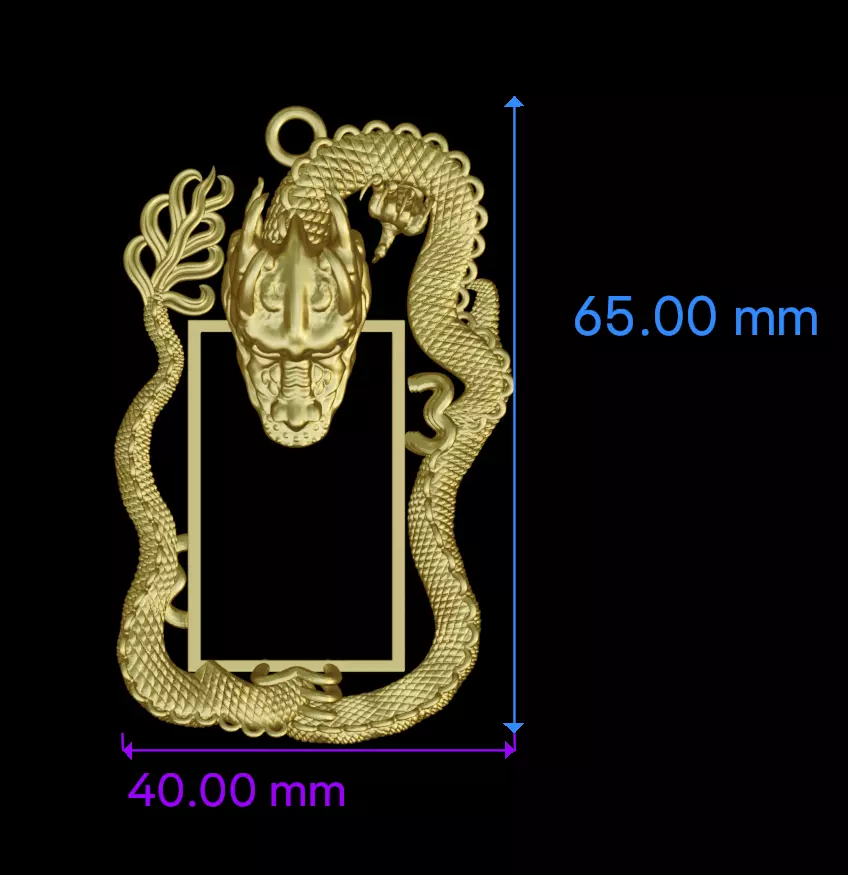 Dragon Pendant 3D Model 3D print model_4