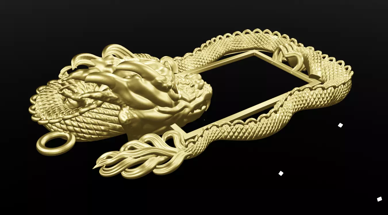 Dragon Pendant 3D Model 3D print model_18