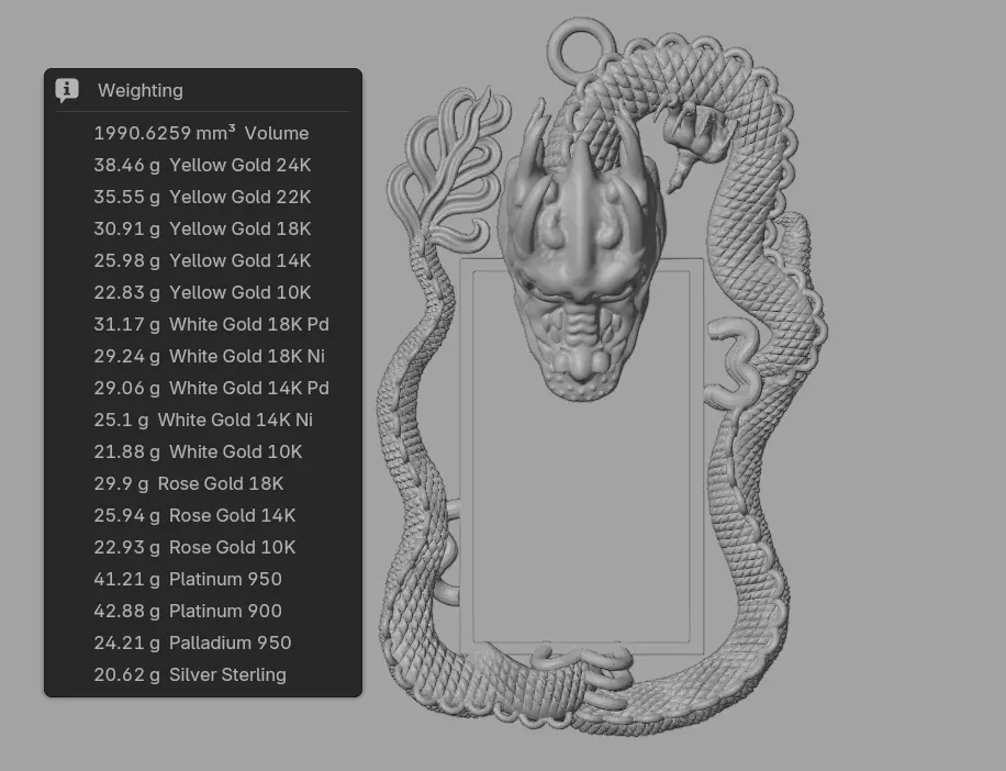 Dragon Pendant 3D Model 3D print model_5
