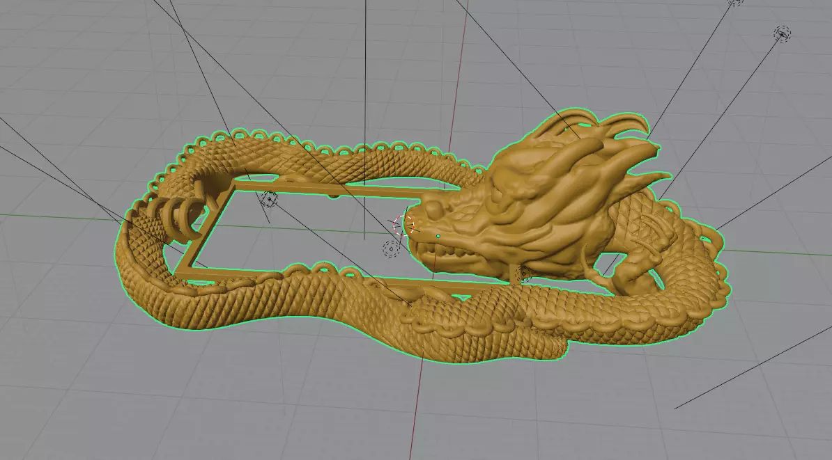 Dragon Pendant 3D Model 3D print model_23