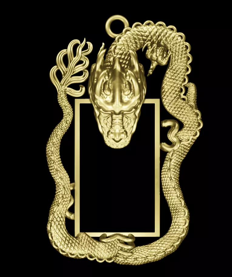 Dragon Pendant 3D Model 3D print model_9