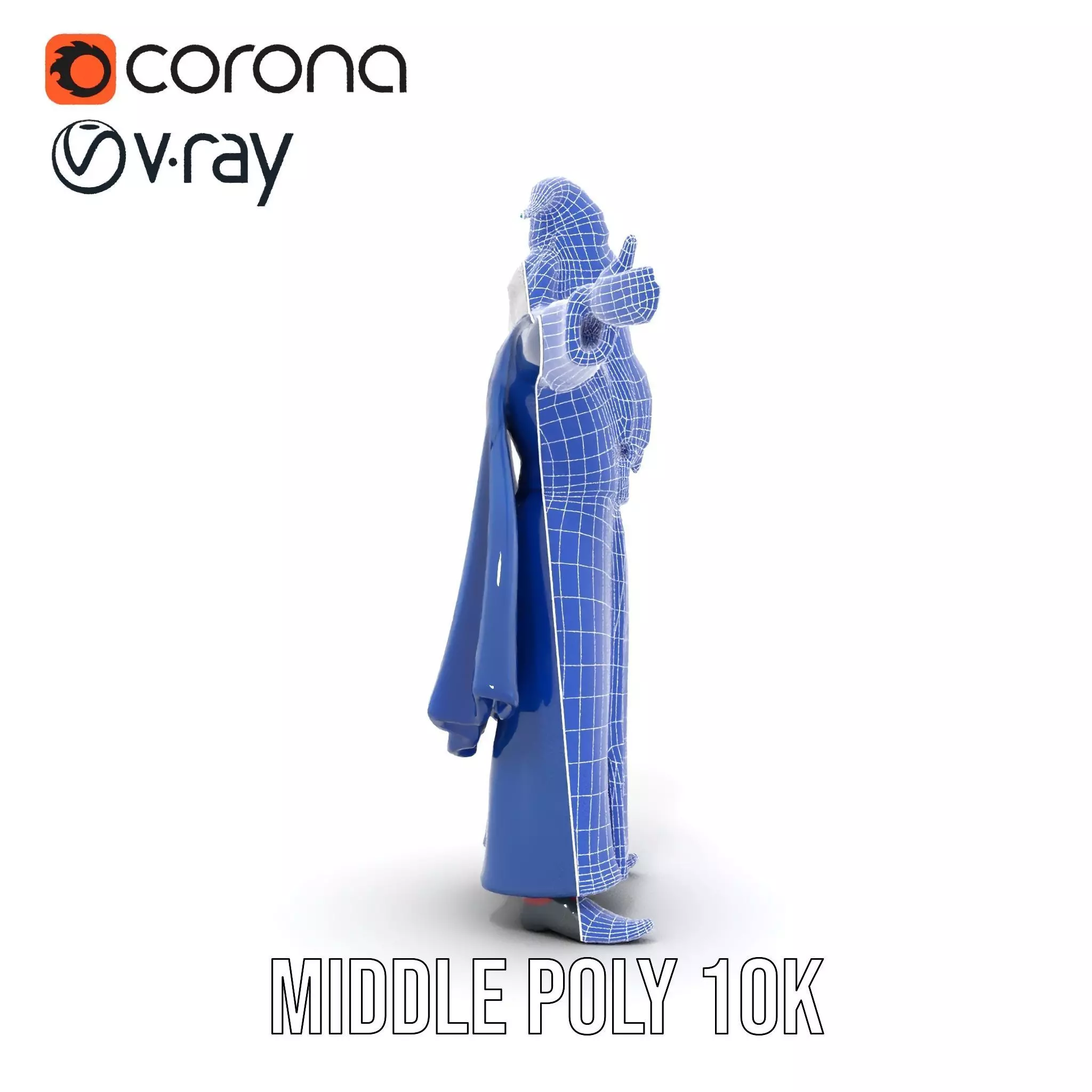 Wizard Character Model Pack with Detailed Robes and Accessories Low-poly 3D model_29