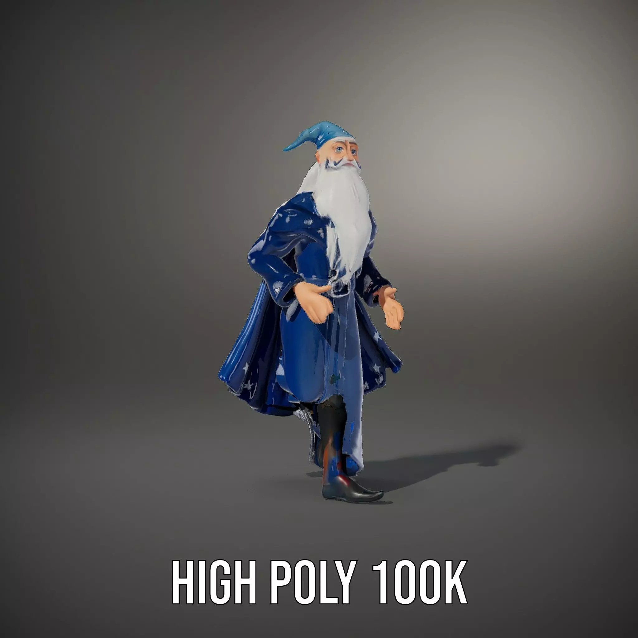 Wizard Character Model Pack with Detailed Robes and Accessories Low-poly 3D model_25