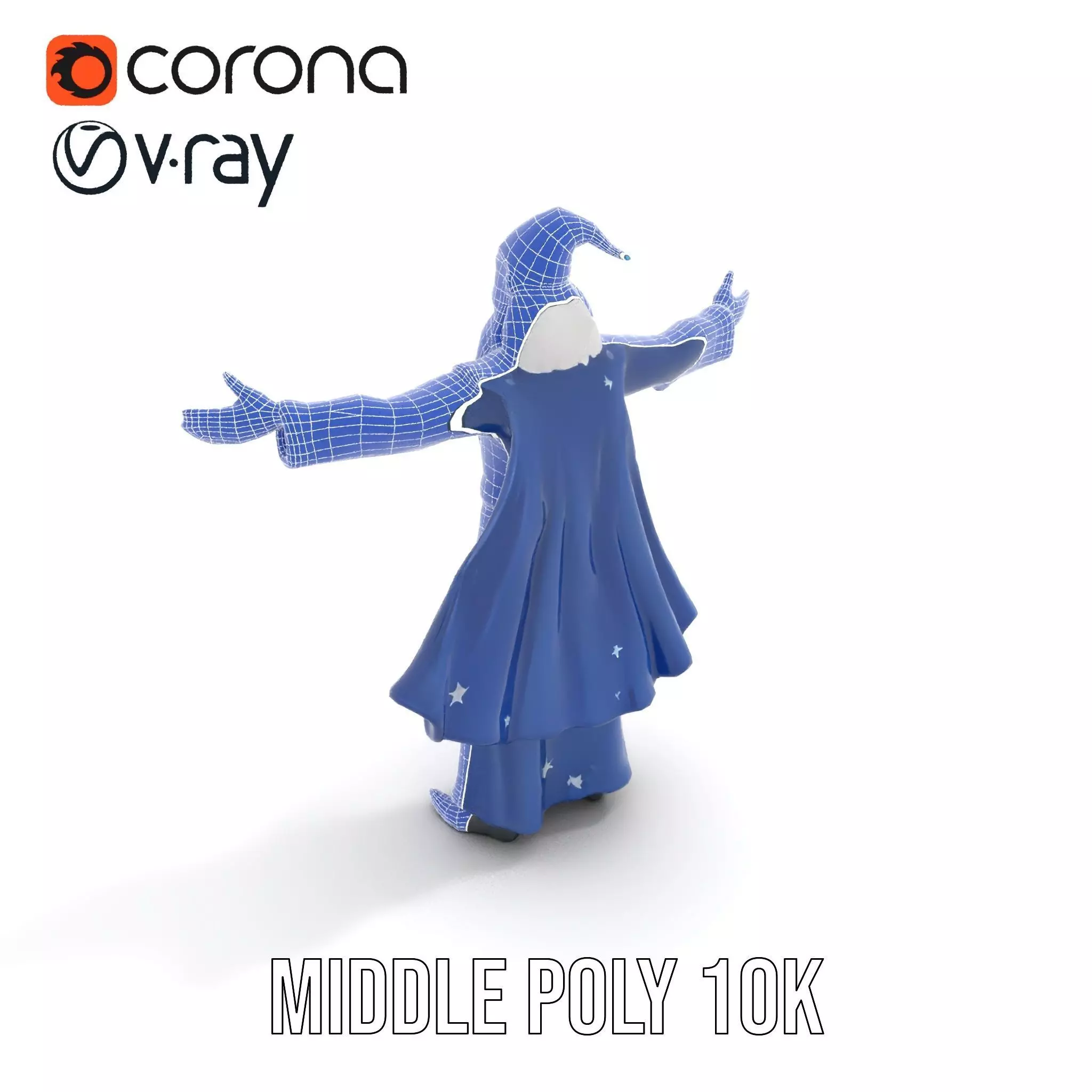 Wizard Character Model Pack with Detailed Robes and Accessories Low-poly 3D model_15