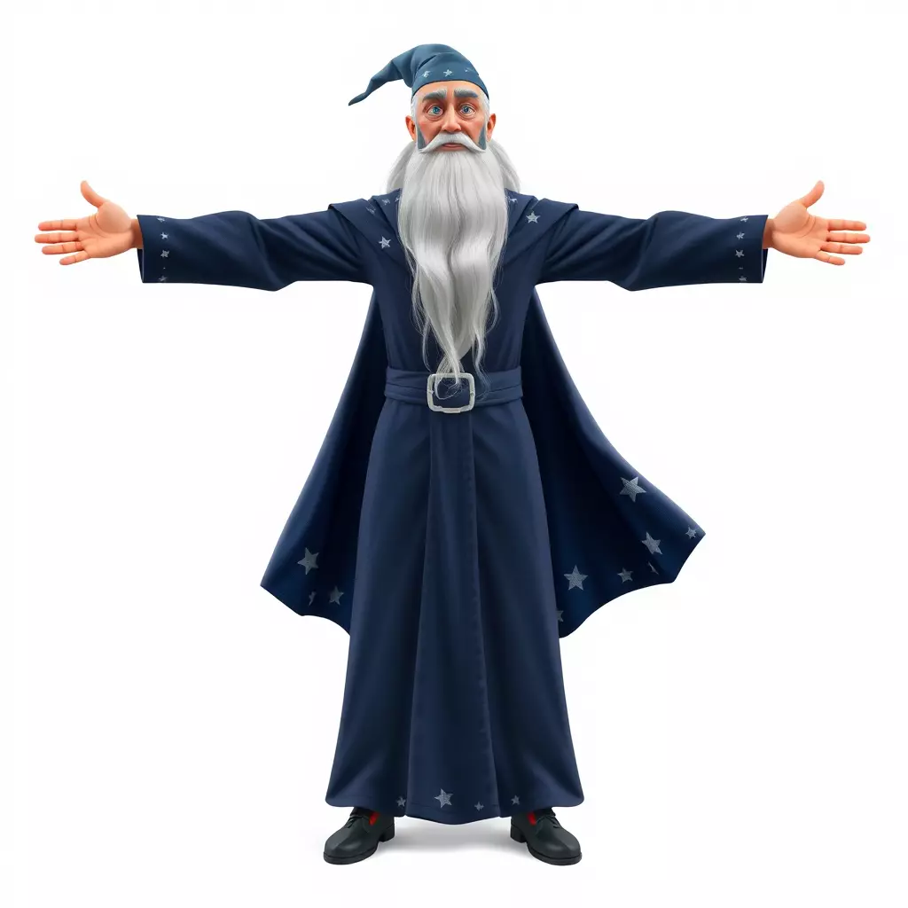 Wizard Character Model Pack with Detailed Robes and Accessories Low-poly 3D model_2