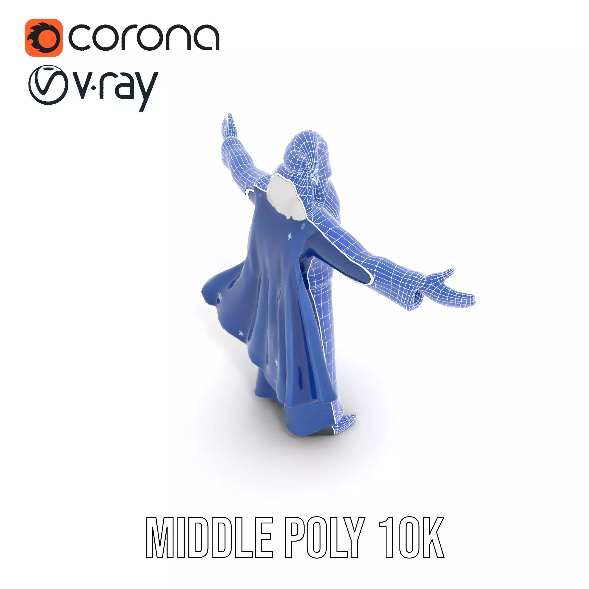 Wizard Character Model Pack with Detailed Robes and Accessories Low-poly 3D model_21