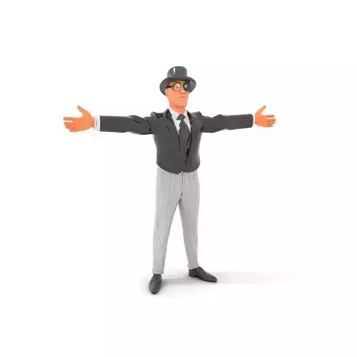 Gentleman With Monocle Character Model Pack Low-poly 3D model